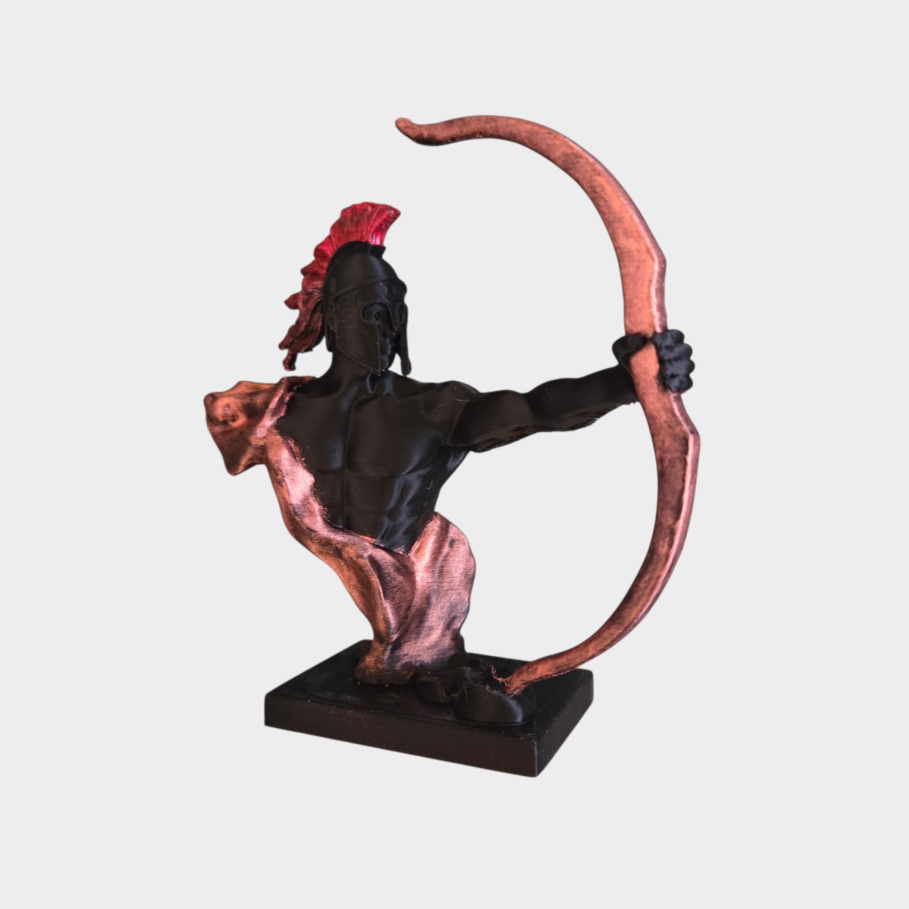 Antike Krieger-Bogenschützen-Statue | Klassische griechisch inspirierte Dekoration | Bücherregal-Ornament