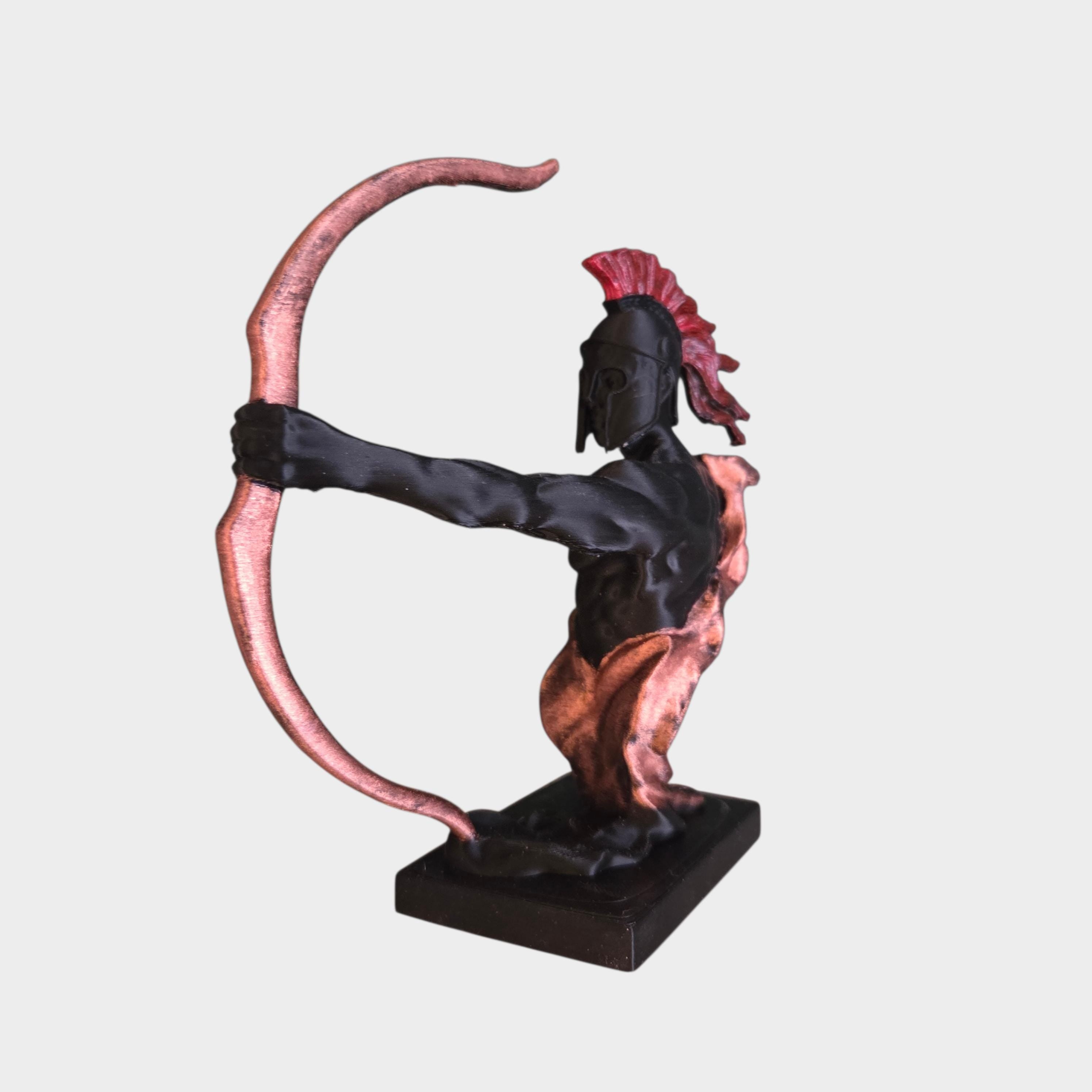 Antike Krieger-Bogenschützen-Statue | Klassische griechisch inspirierte Dekoration | Bücherregal-Ornament