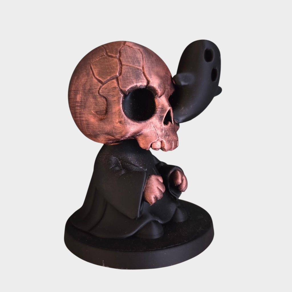 Skull Bookish Decor with Ghost | Dark Academia Shelf Decor | Gothic Book Nook Ornament