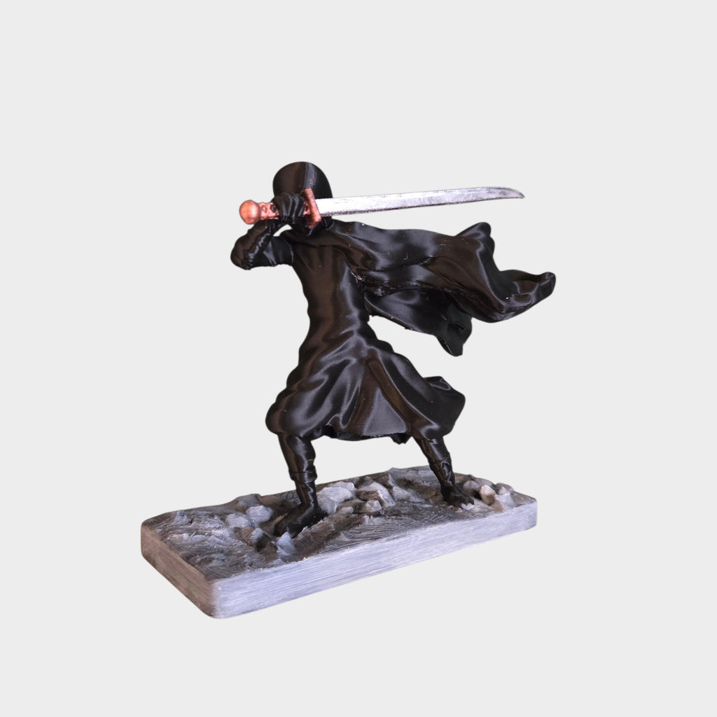 Dark Fantasy Warrior Figurine | Hooded Sword Fighter Statue | Epic Fantasy Desk Decor | Unique Gift