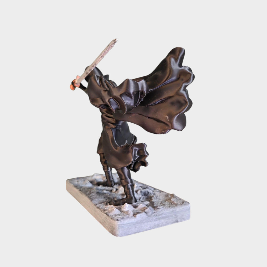 Dark Fantasy Warrior Figurine | Hooded Sword Fighter Statue | Epic Fantasy Desk Decor | Unique Gift