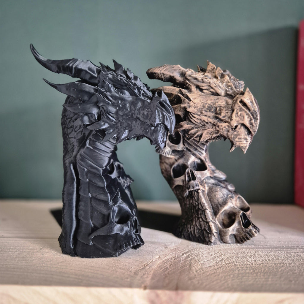 Dragon Bookends – Gothic & Fantasy Design - Bookshelf decor - 3d printed