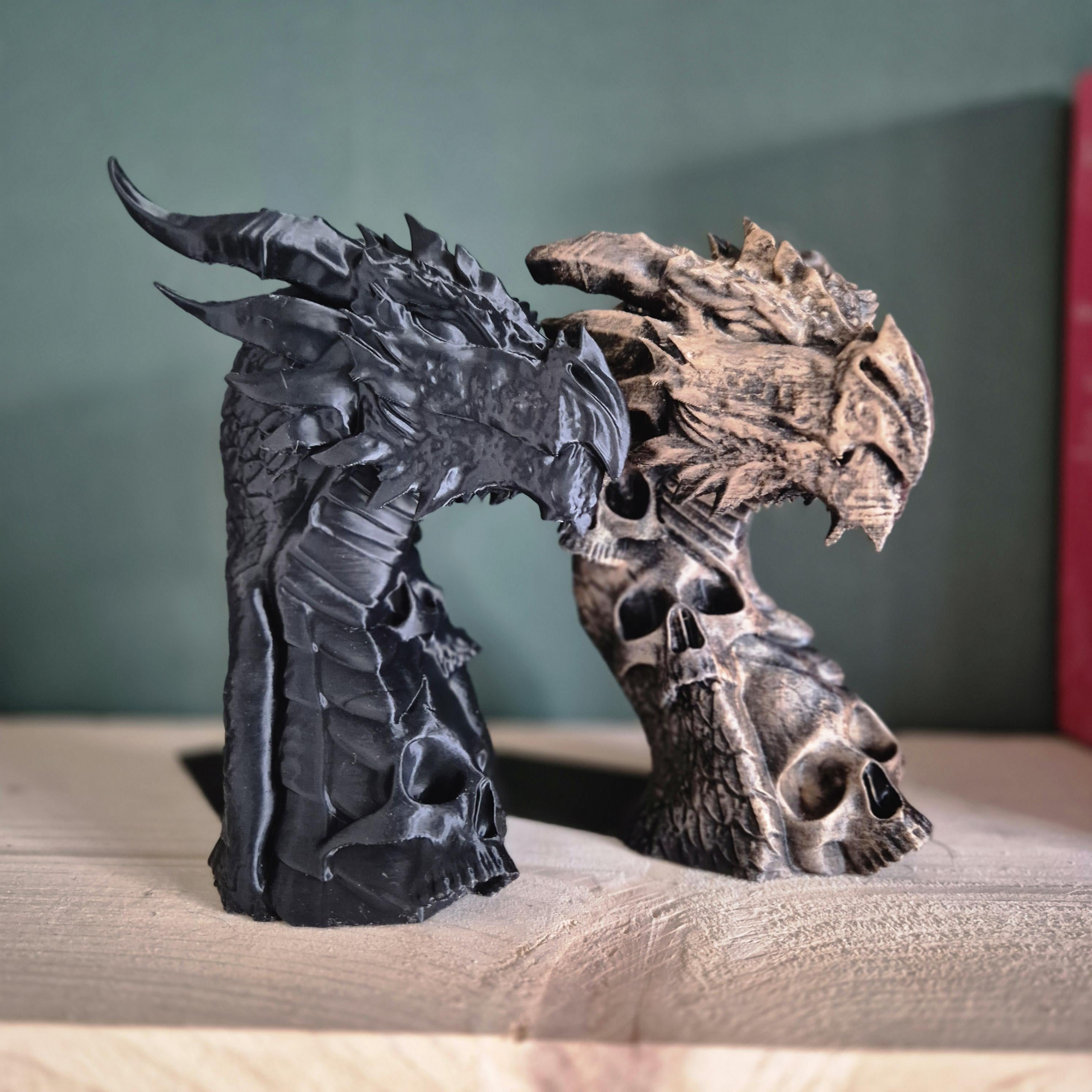 Dragon Bookends – Gothic & Fantasy Design - Bookshelf decor - 3d printed