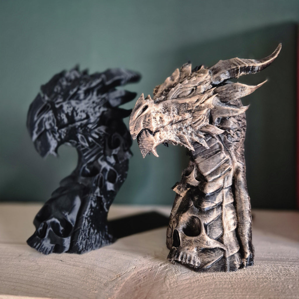 Dragon Bookends – Gothic & Fantasy Design - Bookshelf decor - 3d printed