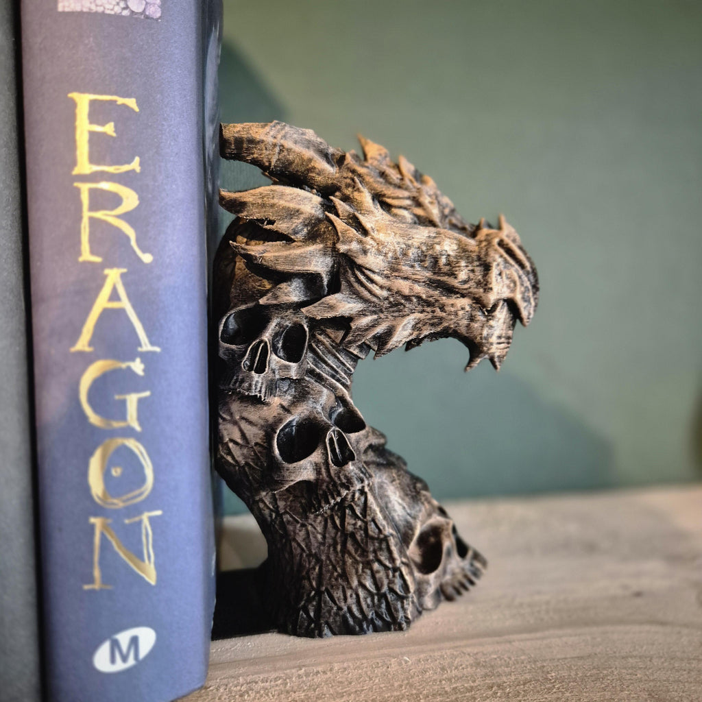 Dragon Bookends – Gothic & Fantasy Design - Bookshelf decor - 3d printed