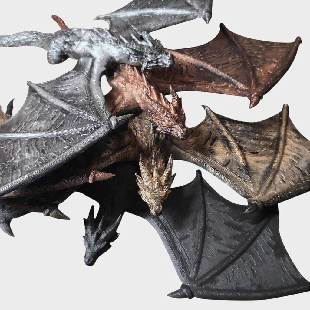 Schwarzer Drache Spinehugger – Fantasy-Begleiter, der sich um den Rücken Ihres Buches schmiegt | Fantasy-Bücherregal-Wächter