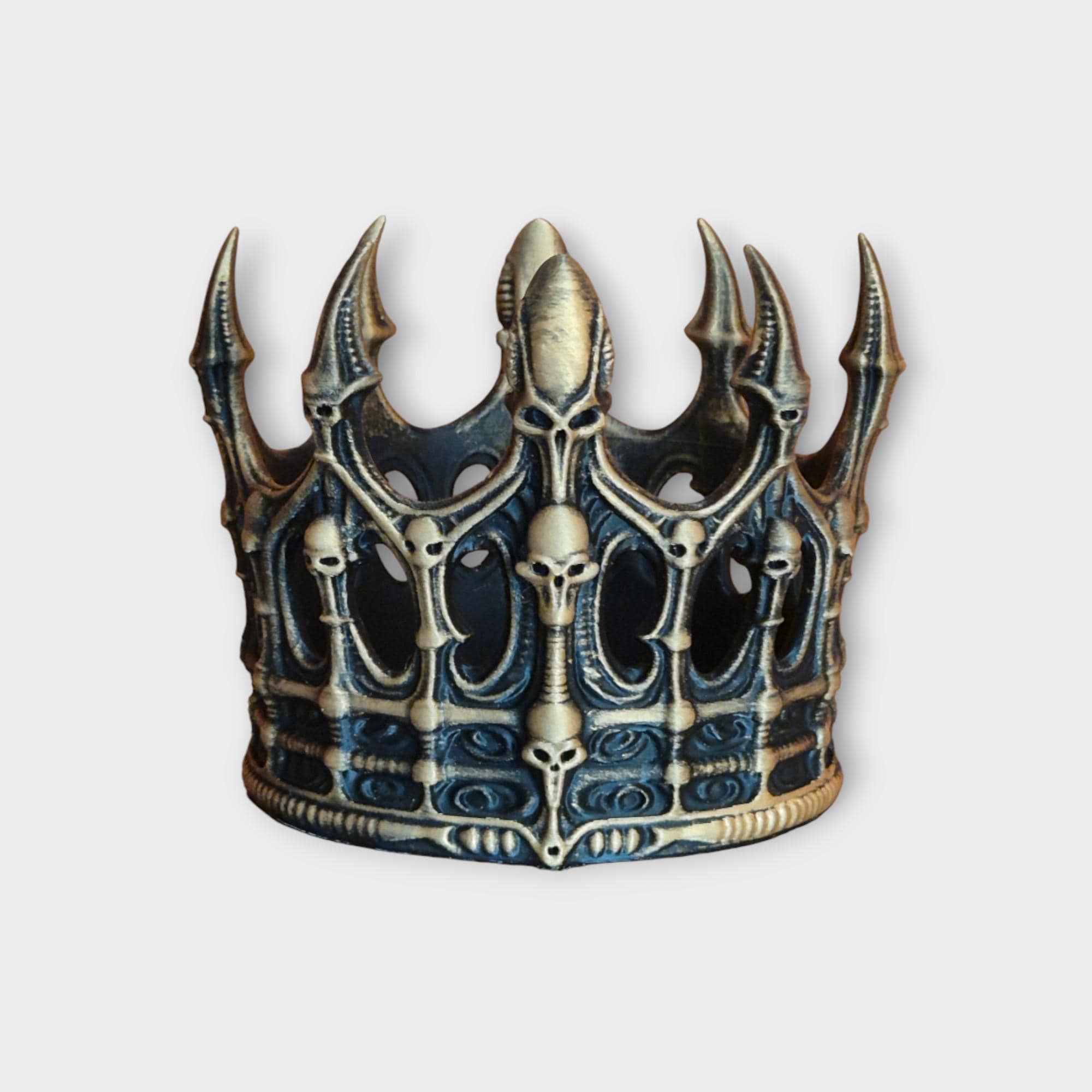 Gothic Skull Crown – Dark Fantasy Skeleton Tiara – Cosplay, LARP & Halloween Costume Accessory – Medieval Macabre Decor