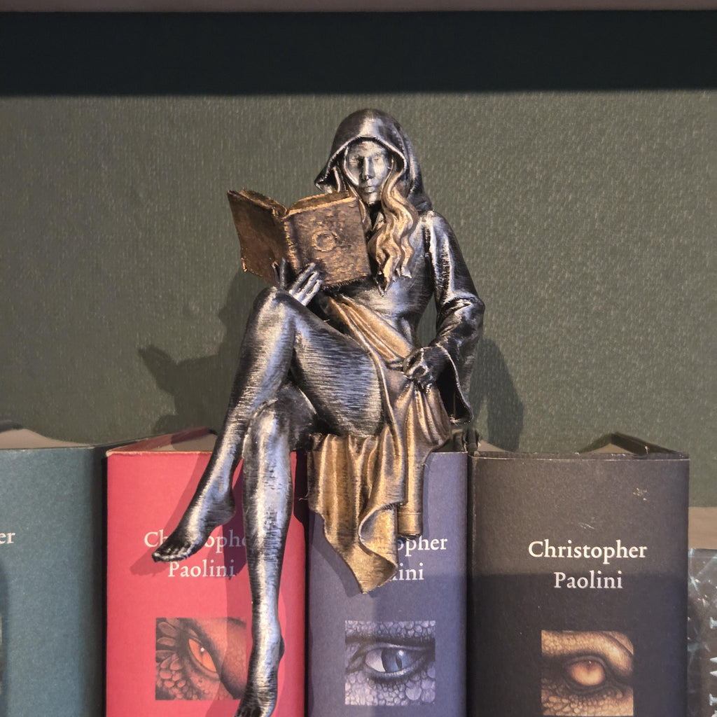 Sexy Lese-Elfen-Figur – Gothic Fantasy Bücherregal-Dekoration – Gothic Elfen-Miniatur – Buchliebhaber-Geschenk – Fantasy-Heimdekoration