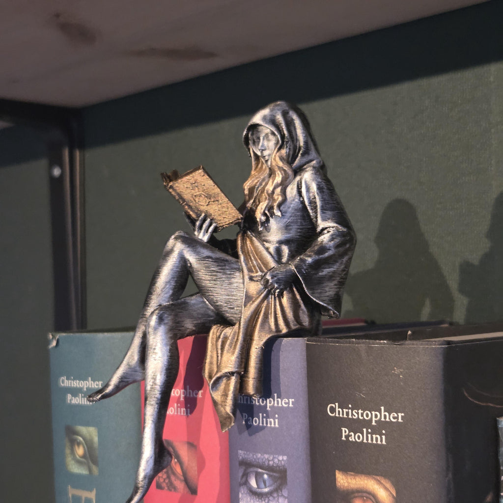 Sexy Lese-Elfen-Figur – Gothic Fantasy Bücherregal-Dekoration – Gothic Elfen-Miniatur – Buchliebhaber-Geschenk – Fantasy-Heimdekoration