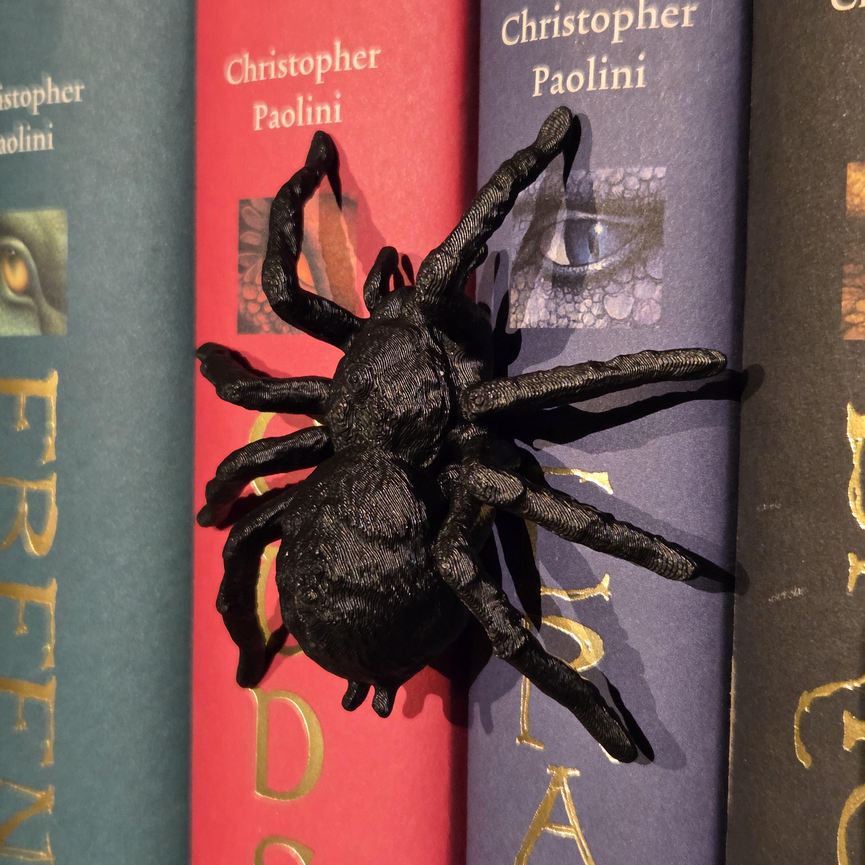 Bronze Spinne Wirbelsäulenumschlinger – Fantasy-Begleiter, der sich um den Buchrücken wickelt | Fantasy-Bücherregalwächter
