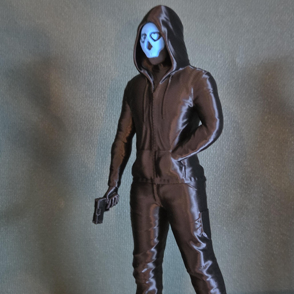 Masked lights out Figure Book Decor | Dark Aesthetic Shelf Statue | Horror Character Decor | Gothic Bookshelf Accent | Spooky Room Decor