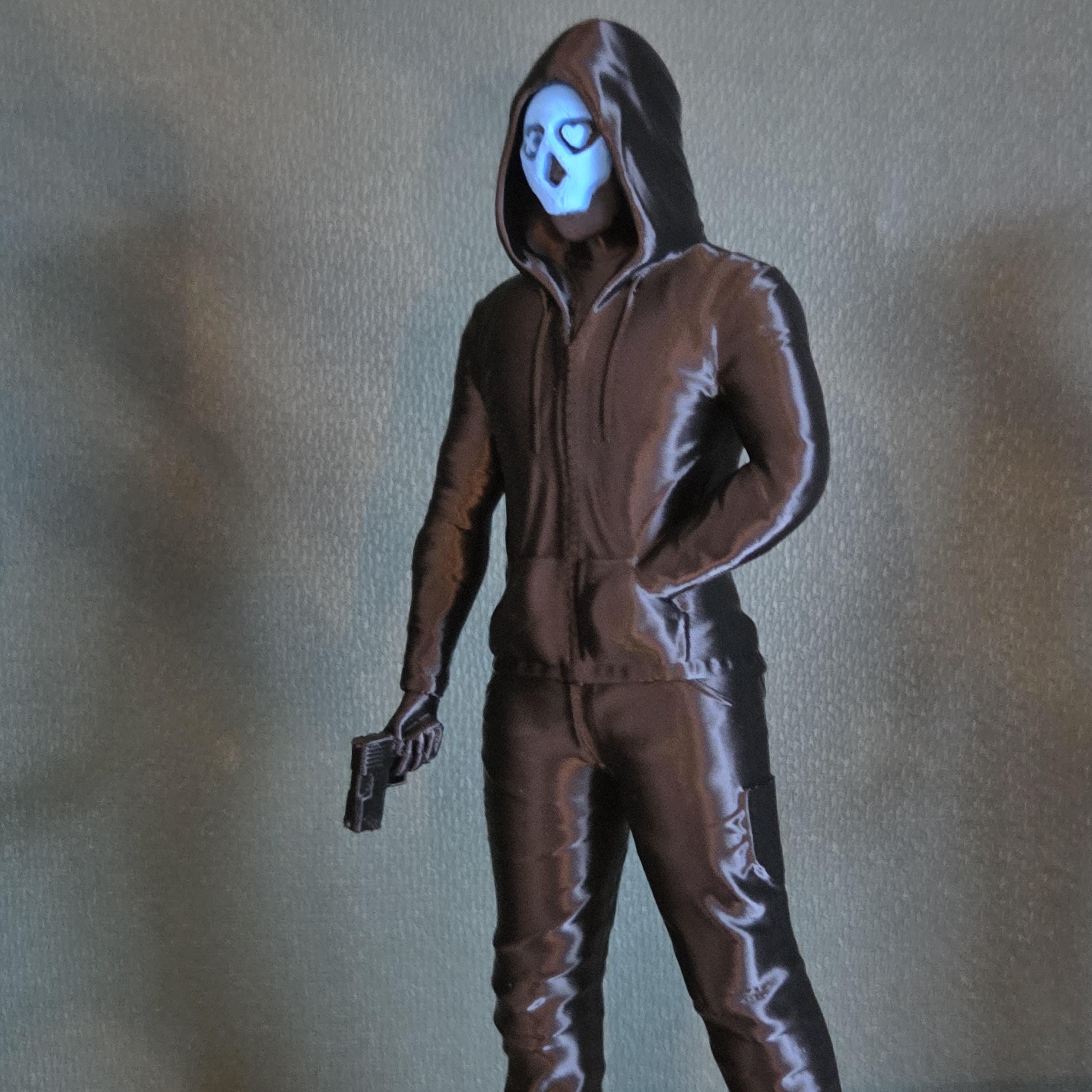Masked lights out Figure Book Decor | Dark Aesthetic Shelf Statue | Horror Character Decor | Gothic Bookshelf Accent | Spooky Room Decor