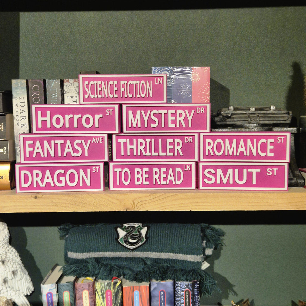 Straßenschild-Buchthema - Bücherregal-Dekor