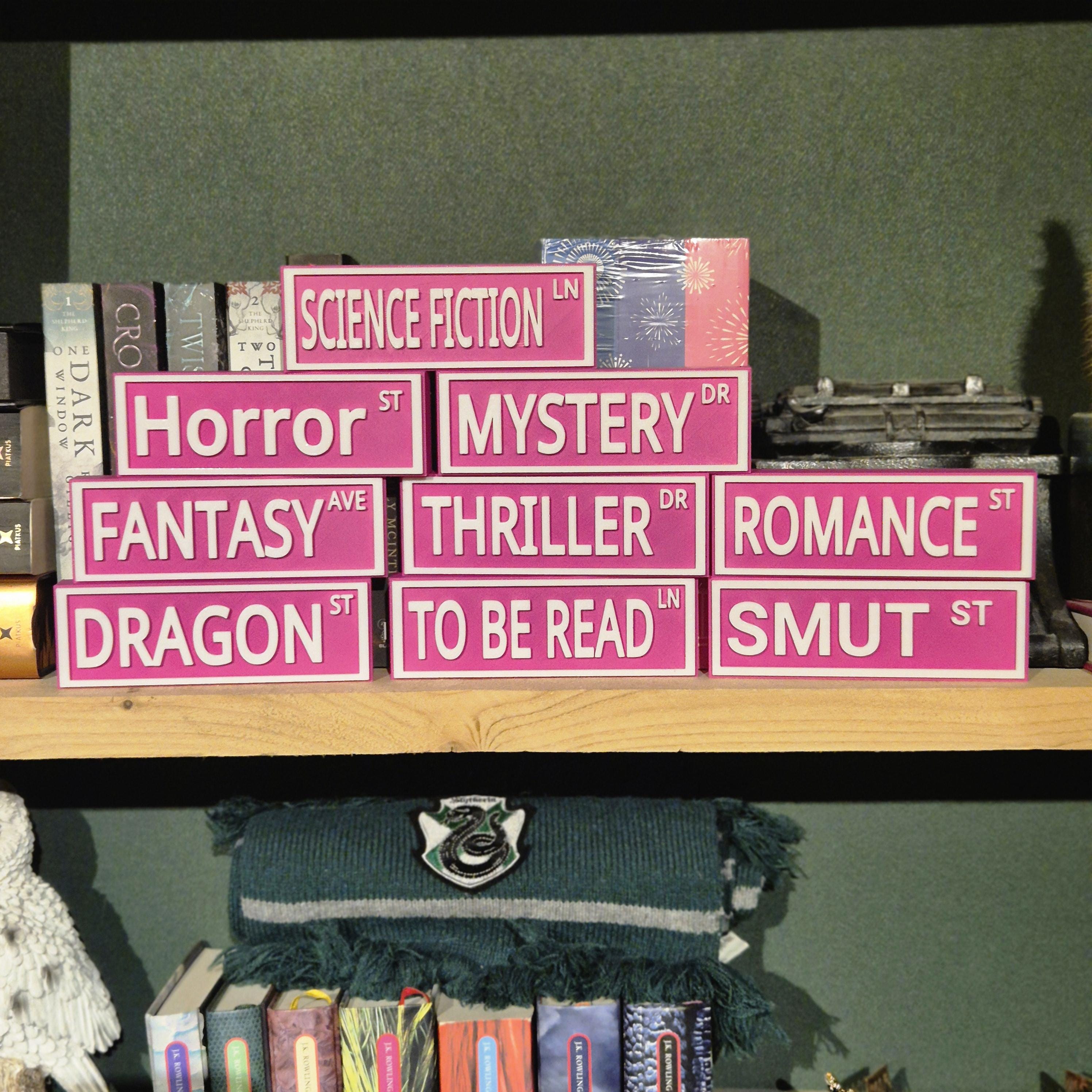 Straßenschild-Buchthema - Bücherregal-Dekor