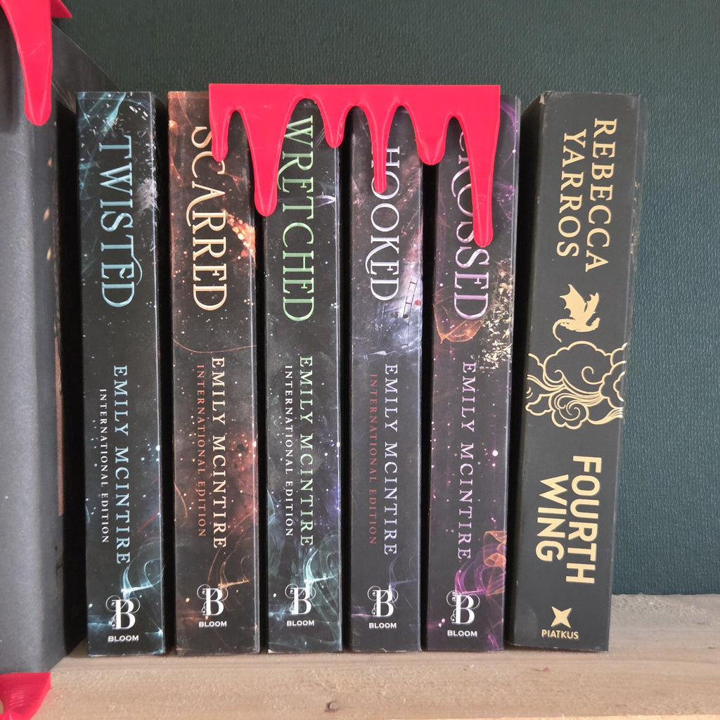 Dripping Bookends – Gothic Bookshelf Decor – 3D Printed Decorative Book Accessories – Unique Book Lover Gift Bookends