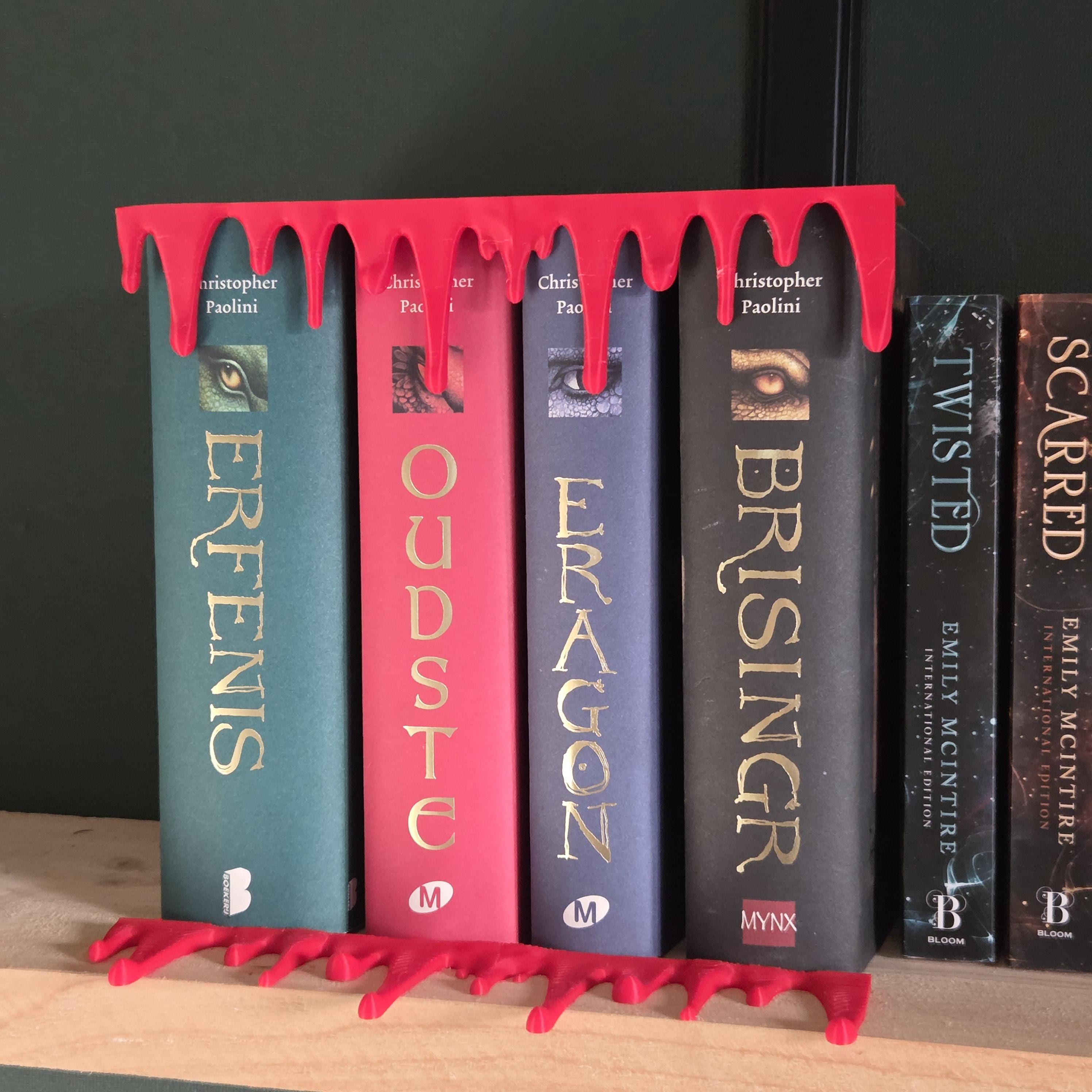 Dripping Bookends – Gothic Bookshelf Decor – 3D Printed Decorative Book Accessories – Unique Book Lover Gift Bookends
