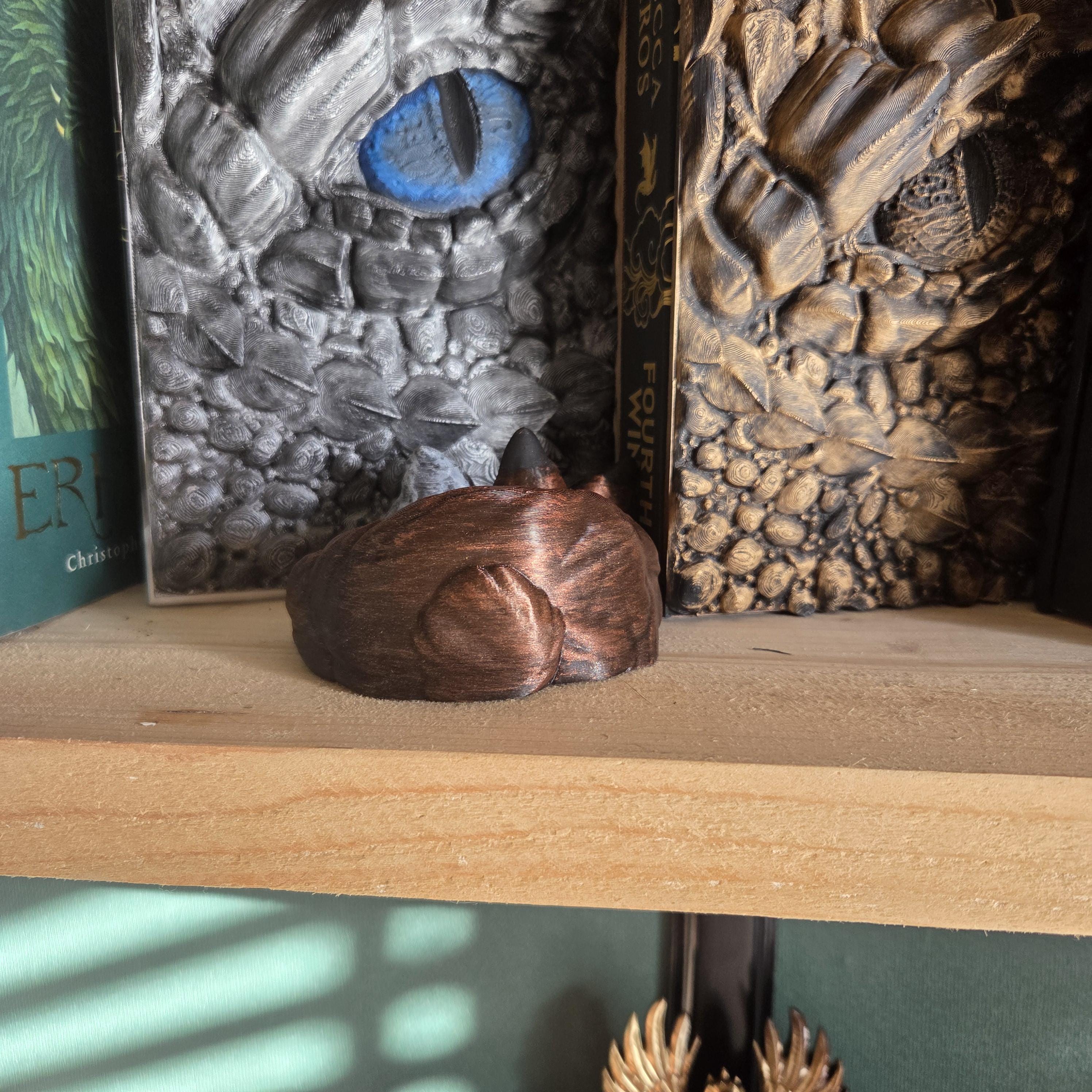 Hand-Painted Sleeping Fox Figurine • Guardians of the Bookshelf • Cozy Shelf Decor • Book Nook Companion • Fox Statue • Gift for Book Lovers