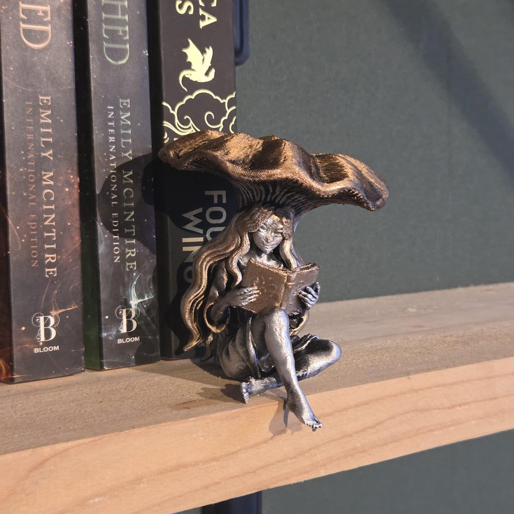 Sexy lesende Elfenfigur – Dark Fantasy Bücherregal Deko – Gothic Elfen Miniatur – Buchliebhaber Geschenk – Fantasy Wohndeko