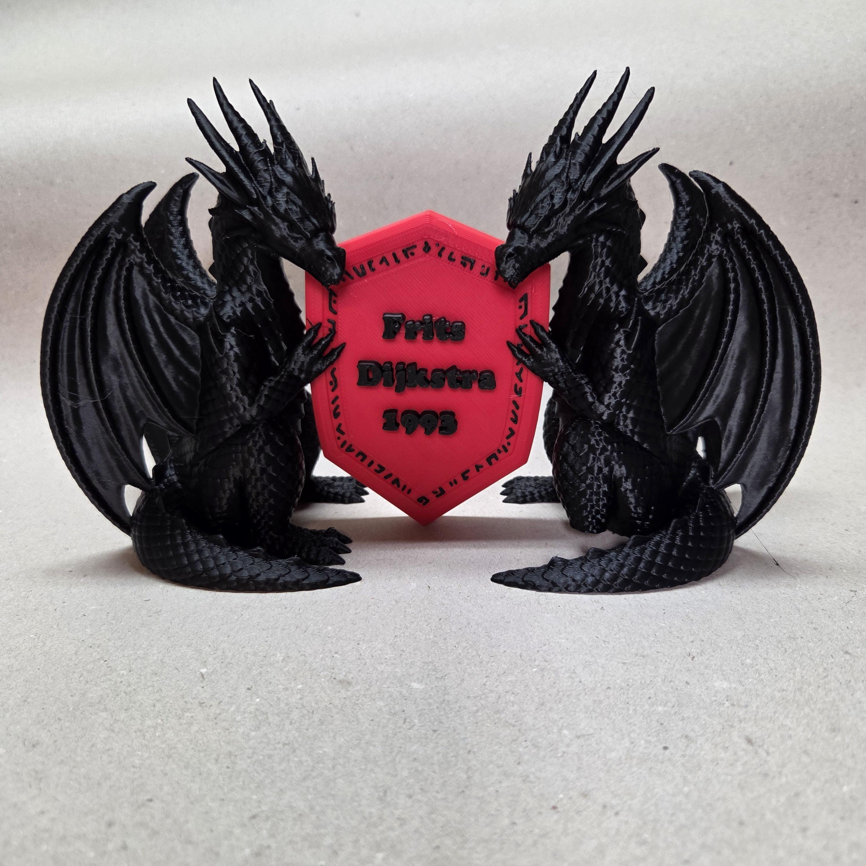 Drachen mit Abzeichen Bücherregal-Dekoration Figur – Fantasy-Buch-Romanze