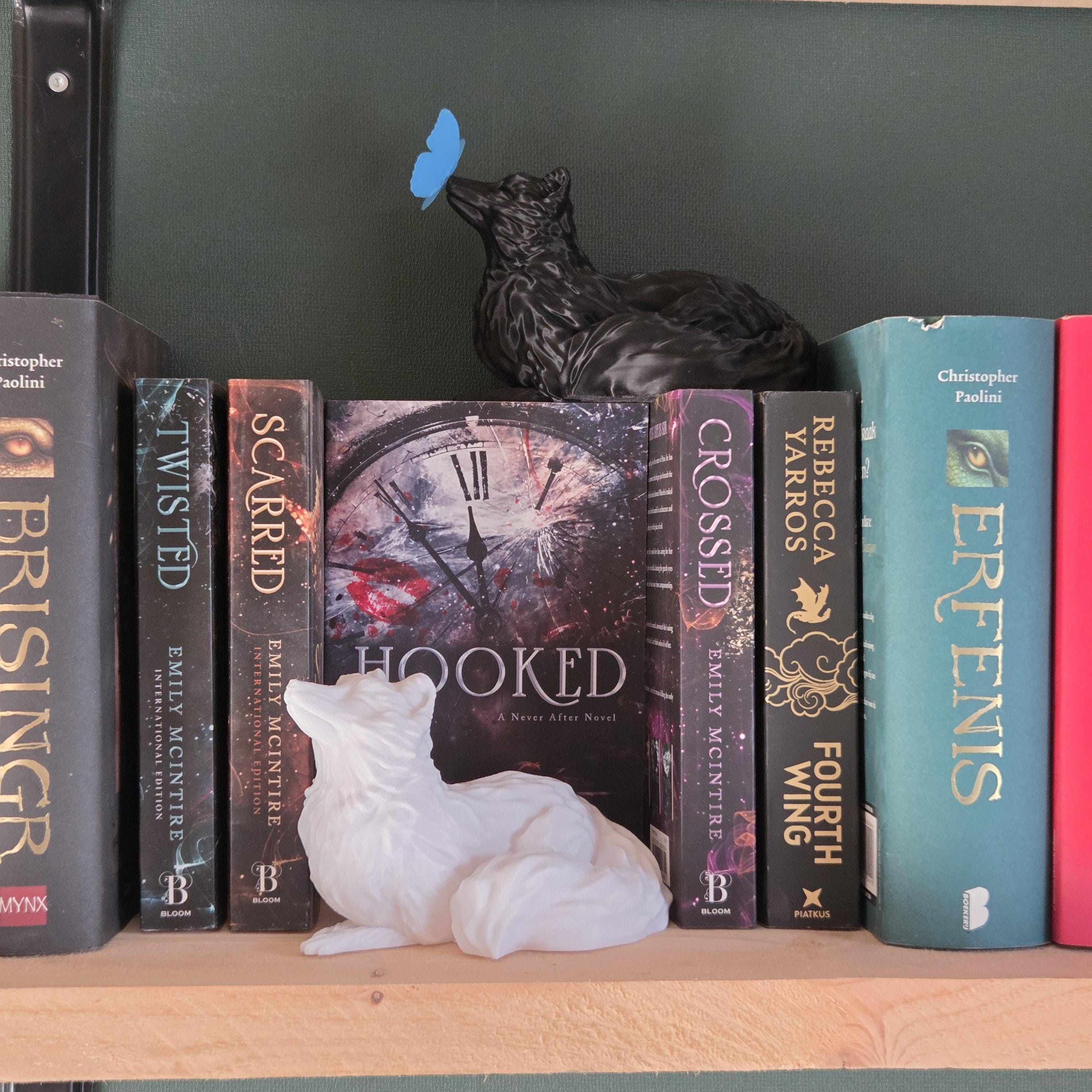 Fuchs Bücherregal Dekoration mit optionalem Schmetterling – 3D-gedruckte Fuchsstatue – Wald-Buchzubehör – Cottagecore Wohndekoration