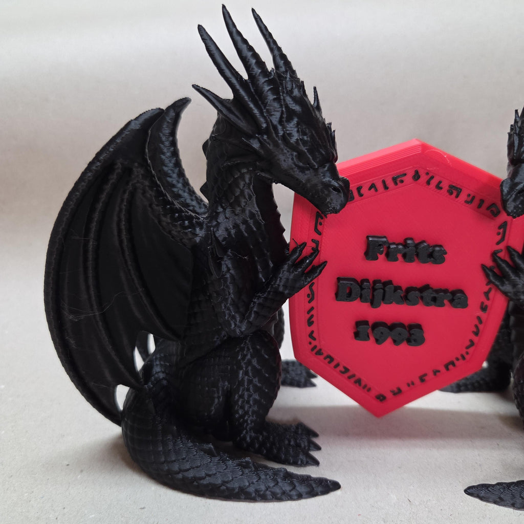 Drachen mit Abzeichen Bücherregal-Dekoration Figur – Fantasy-Buch-Romanze
