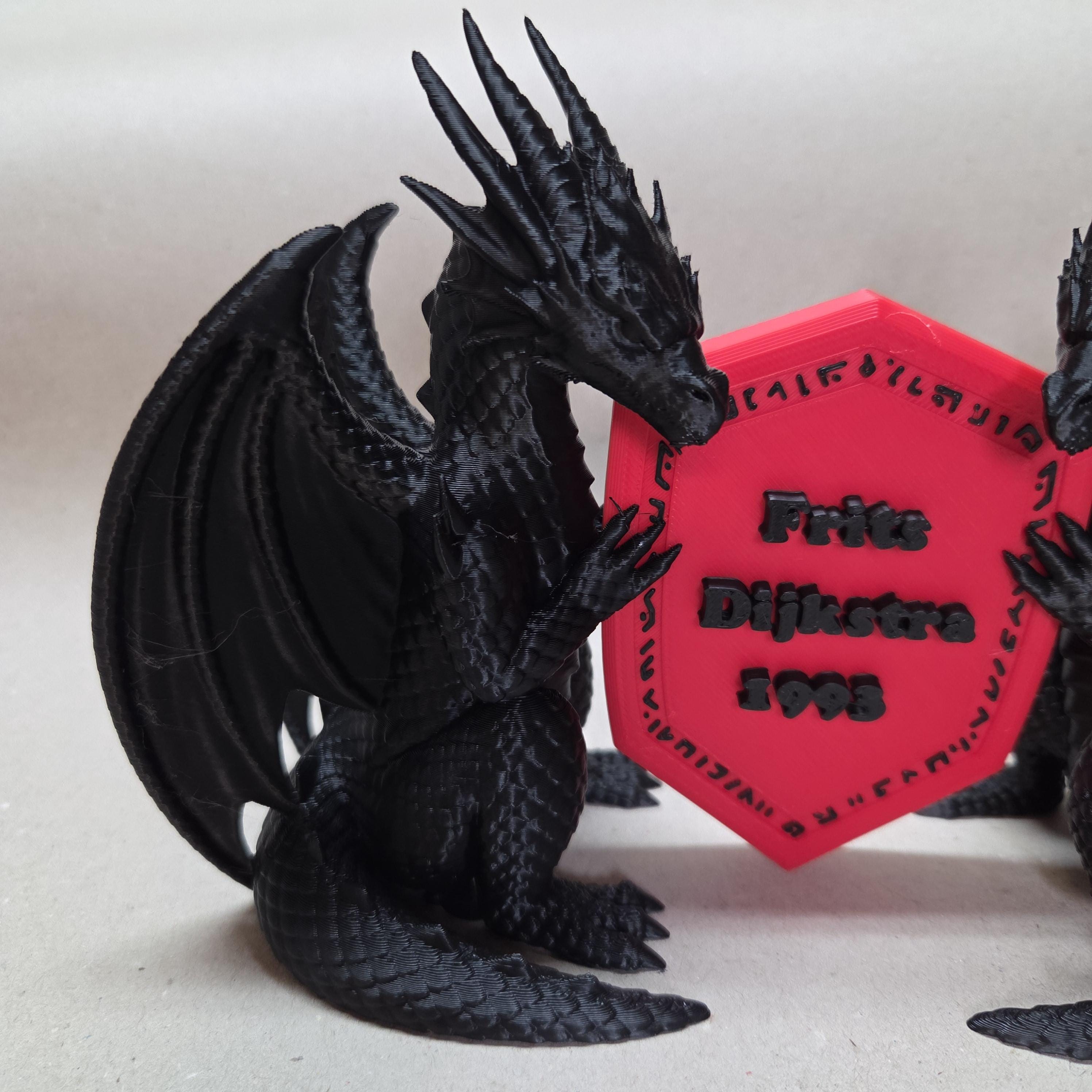 Drachen mit Abzeichen Bücherregal-Dekoration Figur – Fantasy-Buch-Romanze