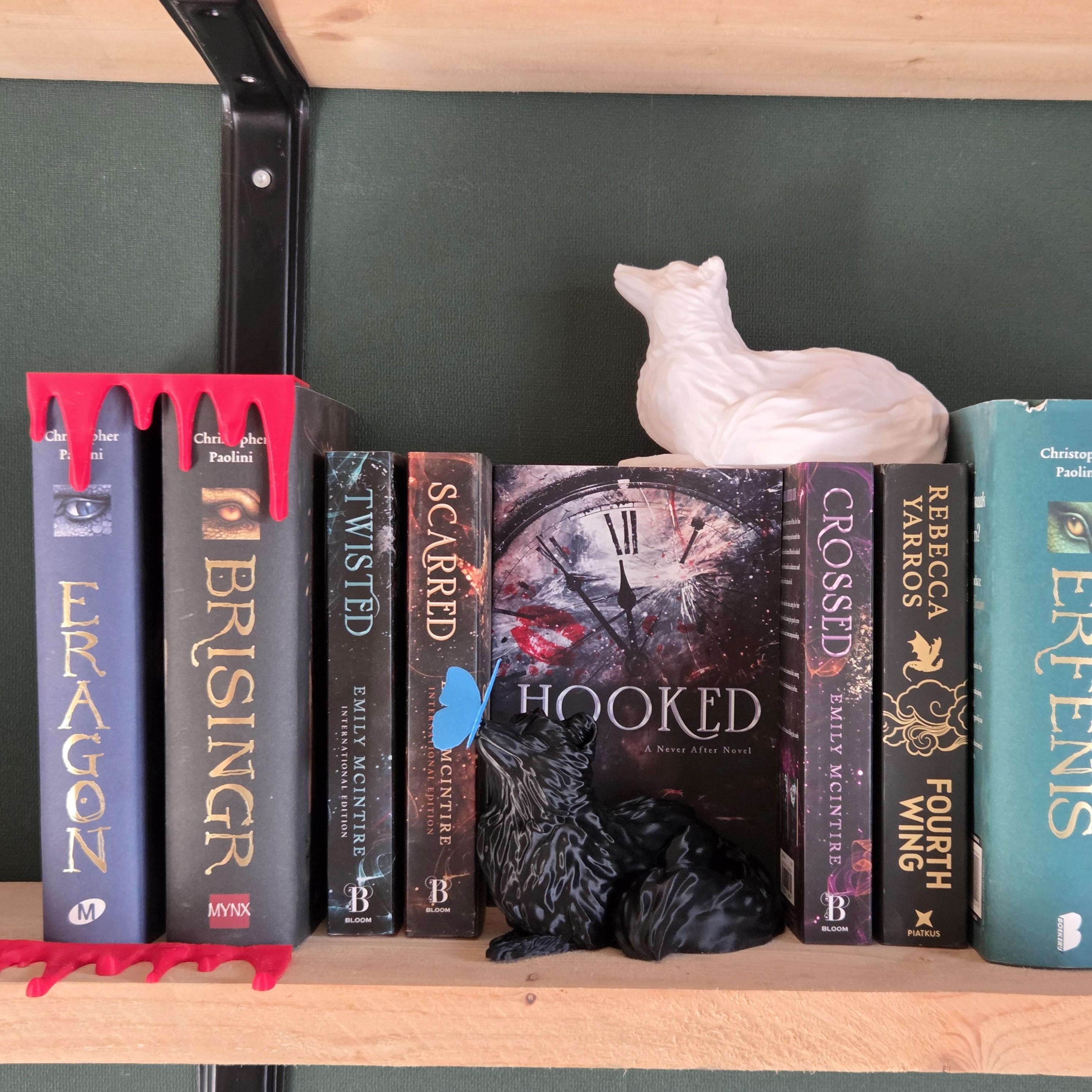Fuchs Bücherregal Dekoration mit optionalem Schmetterling – 3D-gedruckte Fuchsstatue – Wald-Buchzubehör – Cottagecore Wohndekoration