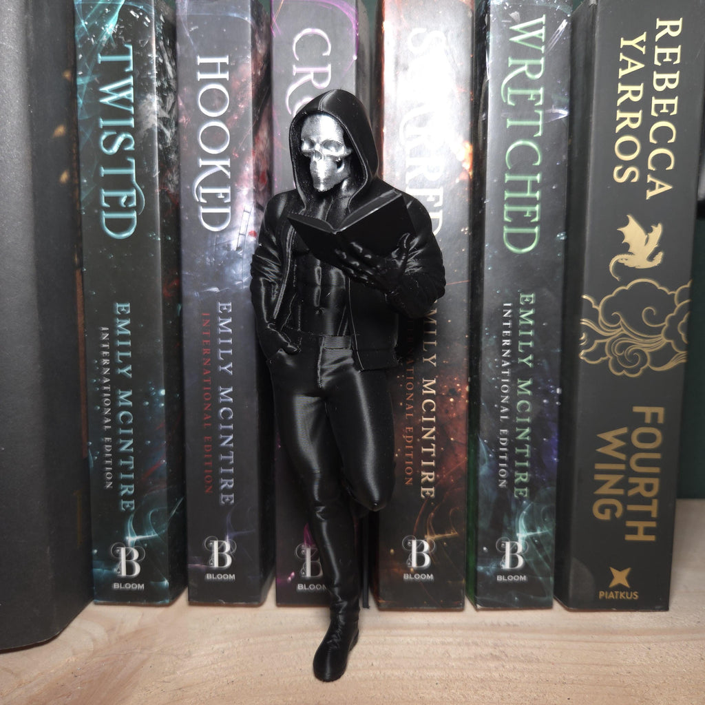 Dunkle Buchfigur – Maskierte Leserin – Gothic Bücherregal Deko