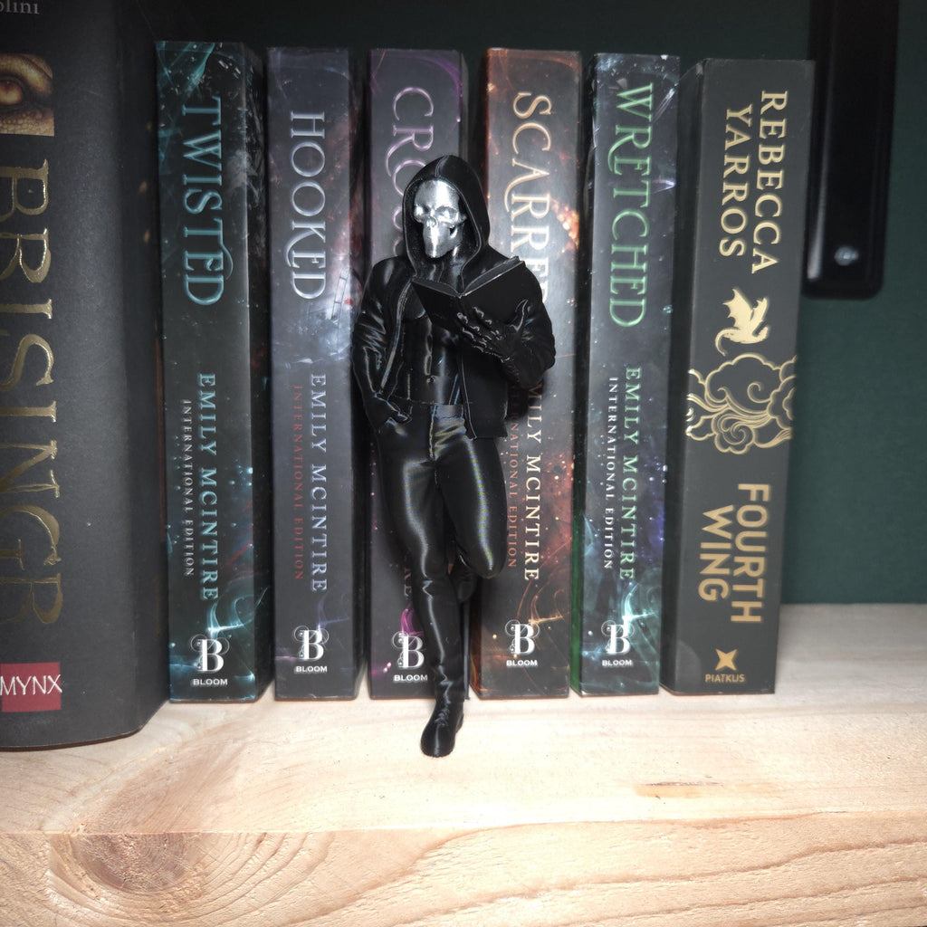 Dunkle Buchfigur – Maskierte Leserin – Gothic Bücherregal Deko