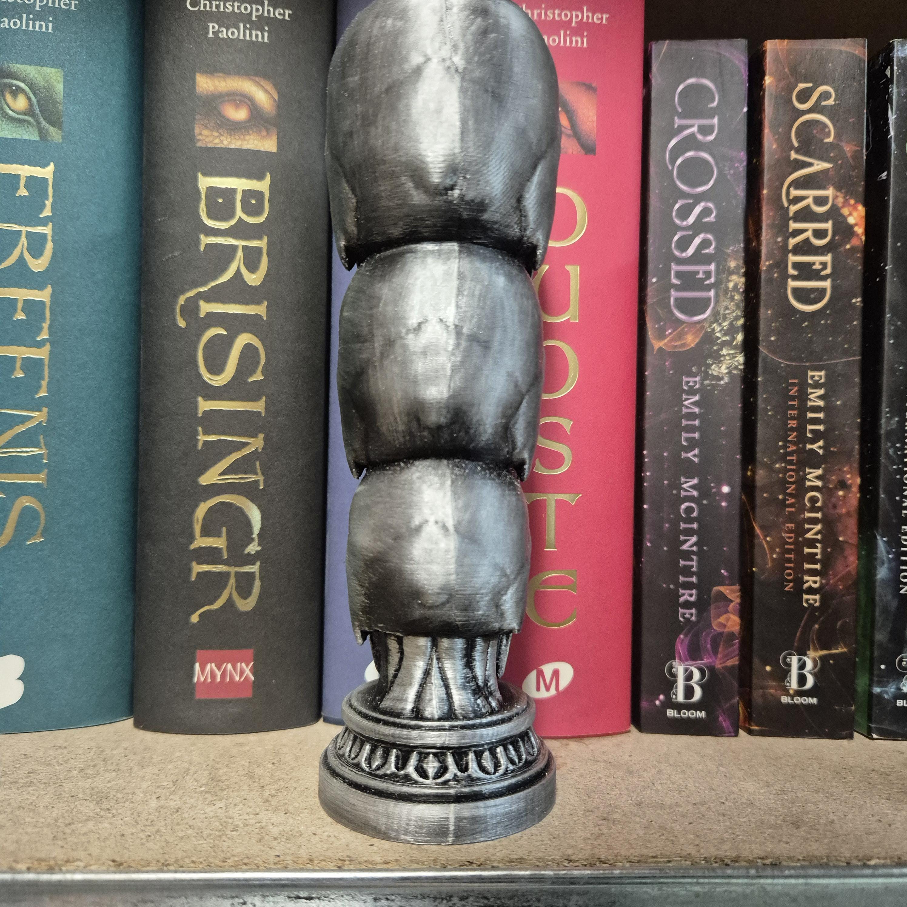Gothic Bronze Totenkopf Statue – Gestapelte Totenköpfe Deko | Gruselige Heimdekoration | Halloween Regal Akzent | Alternative Raumästhetik