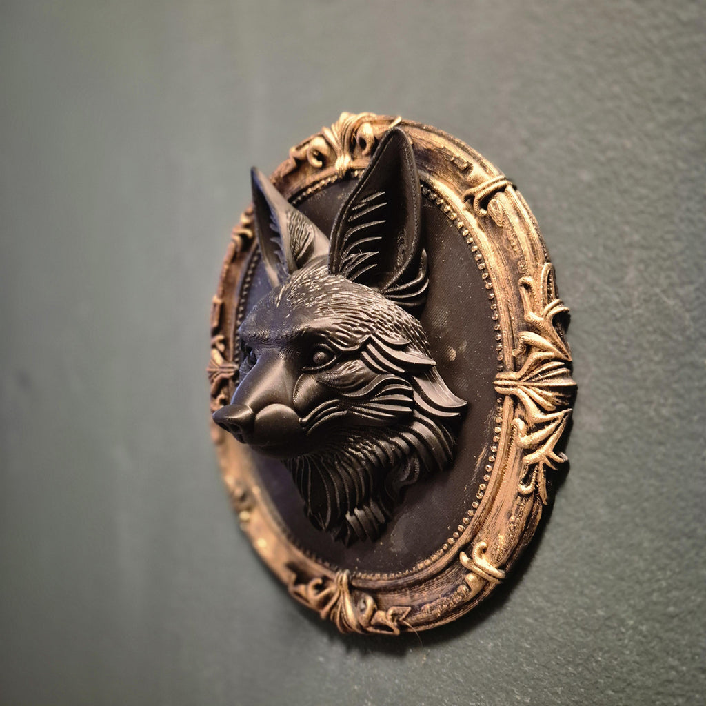 TEMPLATE ARTICLE Gothic wall plaques – fox | dark fantasy wall art | baroque frame decor