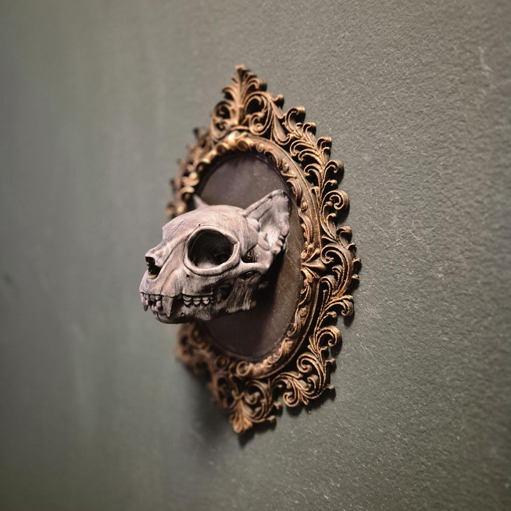 Gothic wall plaques – demon skull | dark fantasy wall art | baroque frame decor