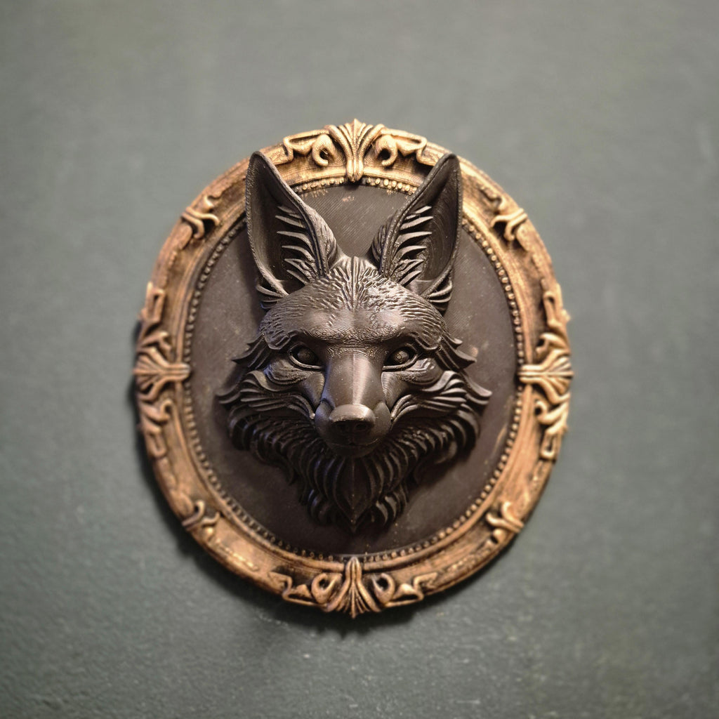 TEMPLATE ARTICLE Gothic wall plaques – fox | dark fantasy wall art | baroque frame decor