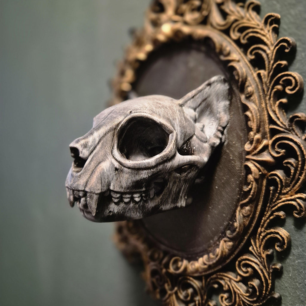 Gothic wall plaques – demon skull | dark fantasy wall art | baroque frame decor