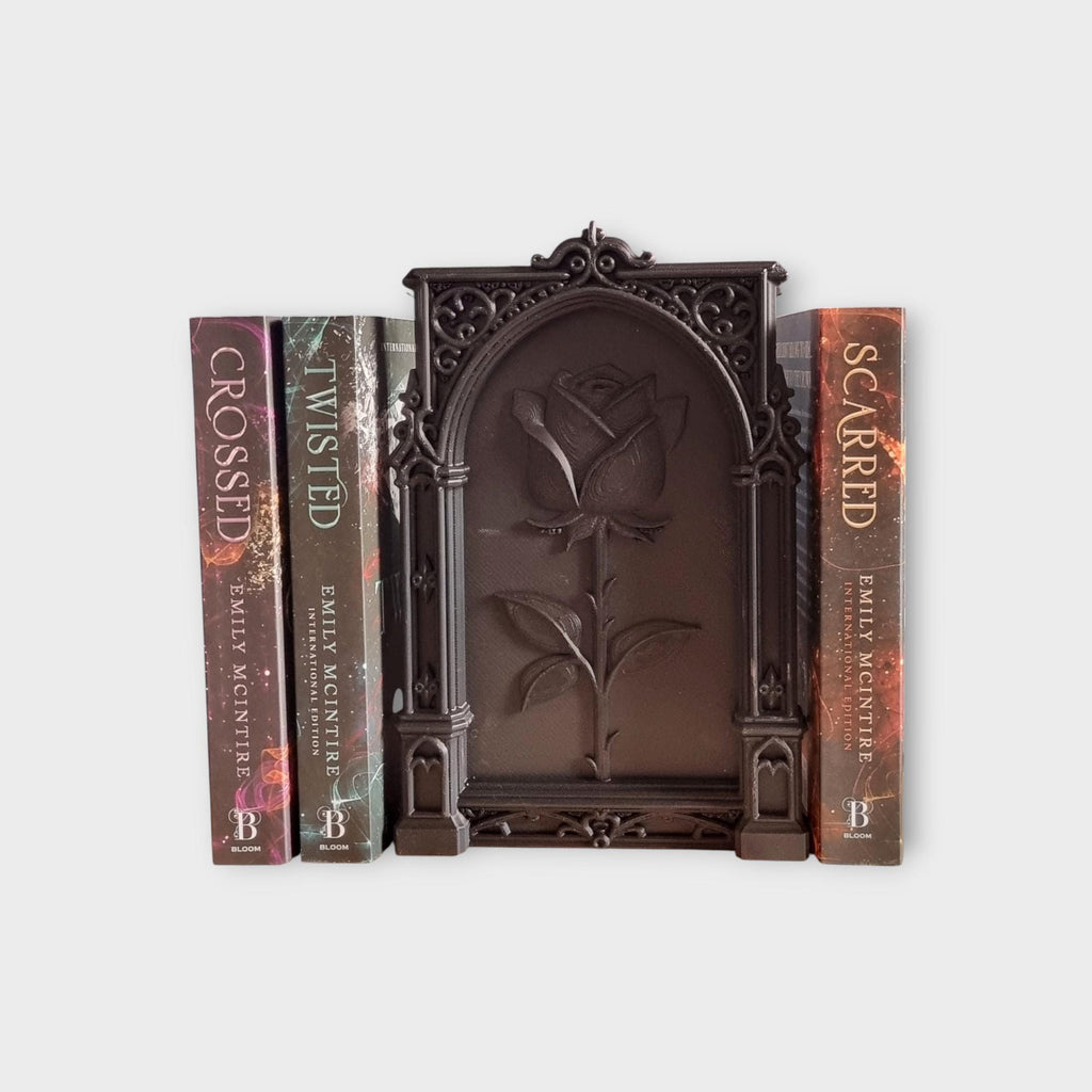 Gotische Rosen-Büchernische | dunkles romantisches Bücherregal-Dekor | gotisches Altarregal-Stück | Halloween-Rosen-Dekor | barocker floraler Buchhalter