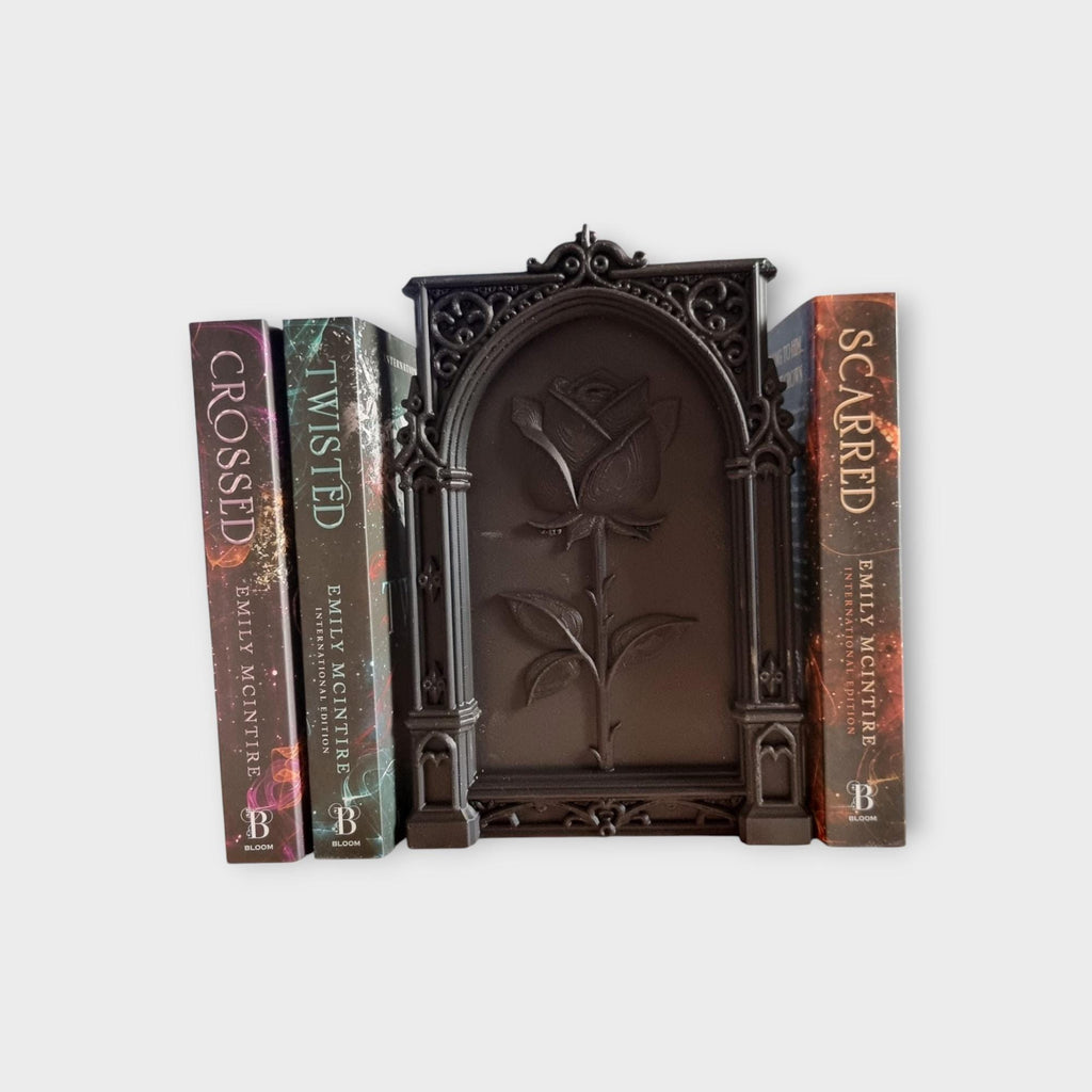 Gotische Rosen-Büchernische | dunkles romantisches Bücherregal-Dekor | gotisches Altarregal-Stück | Halloween-Rosen-Dekor | barocker floraler Buchhalter