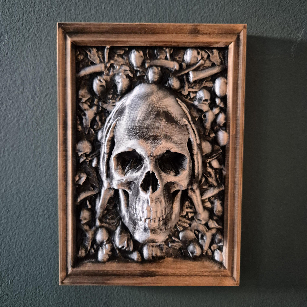 Three Wise Skulls - 3D Printed "See No Evil, Hear No Evil, Speak No Evil" Figurine Set gift for him her for Halloween