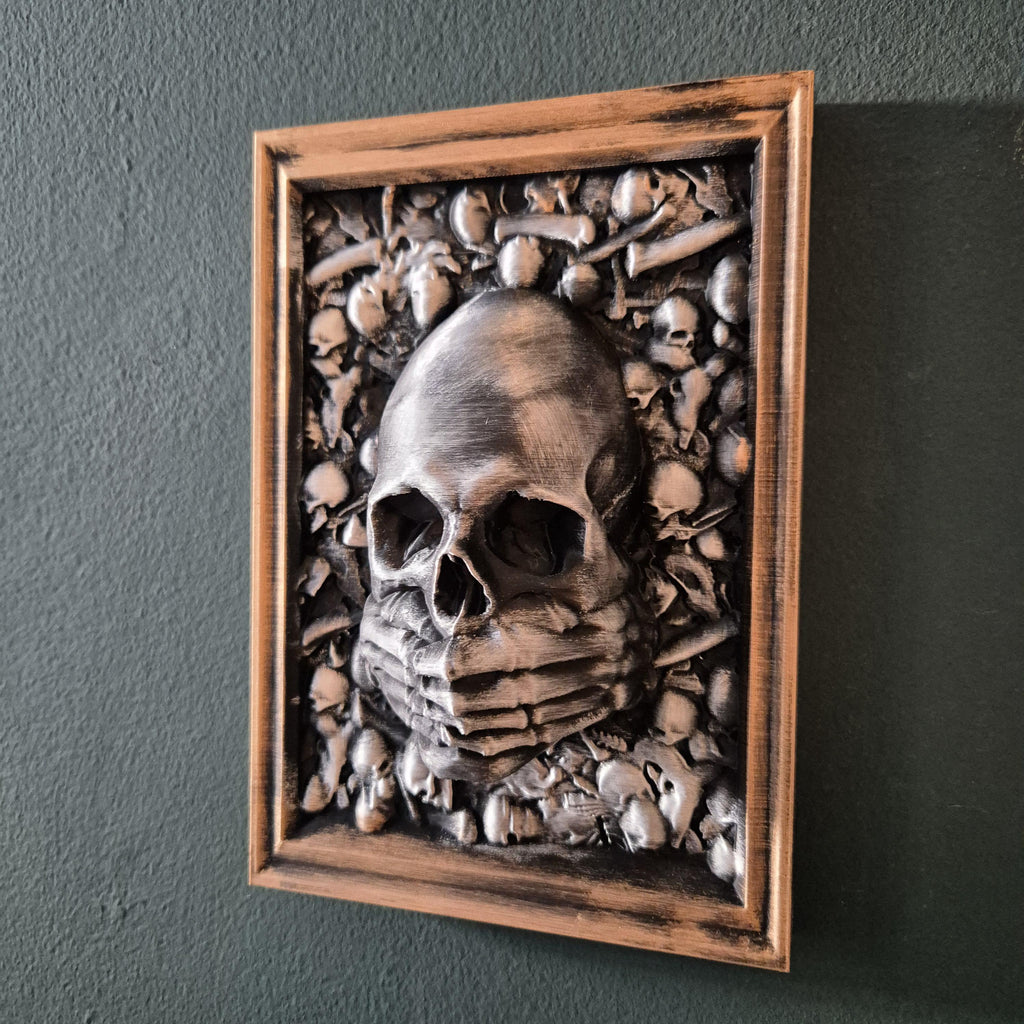 Three Wise Skulls - 3D Printed "See No Evil, Hear No Evil, Speak No Evil" Figurine Set gift for him her for Halloween