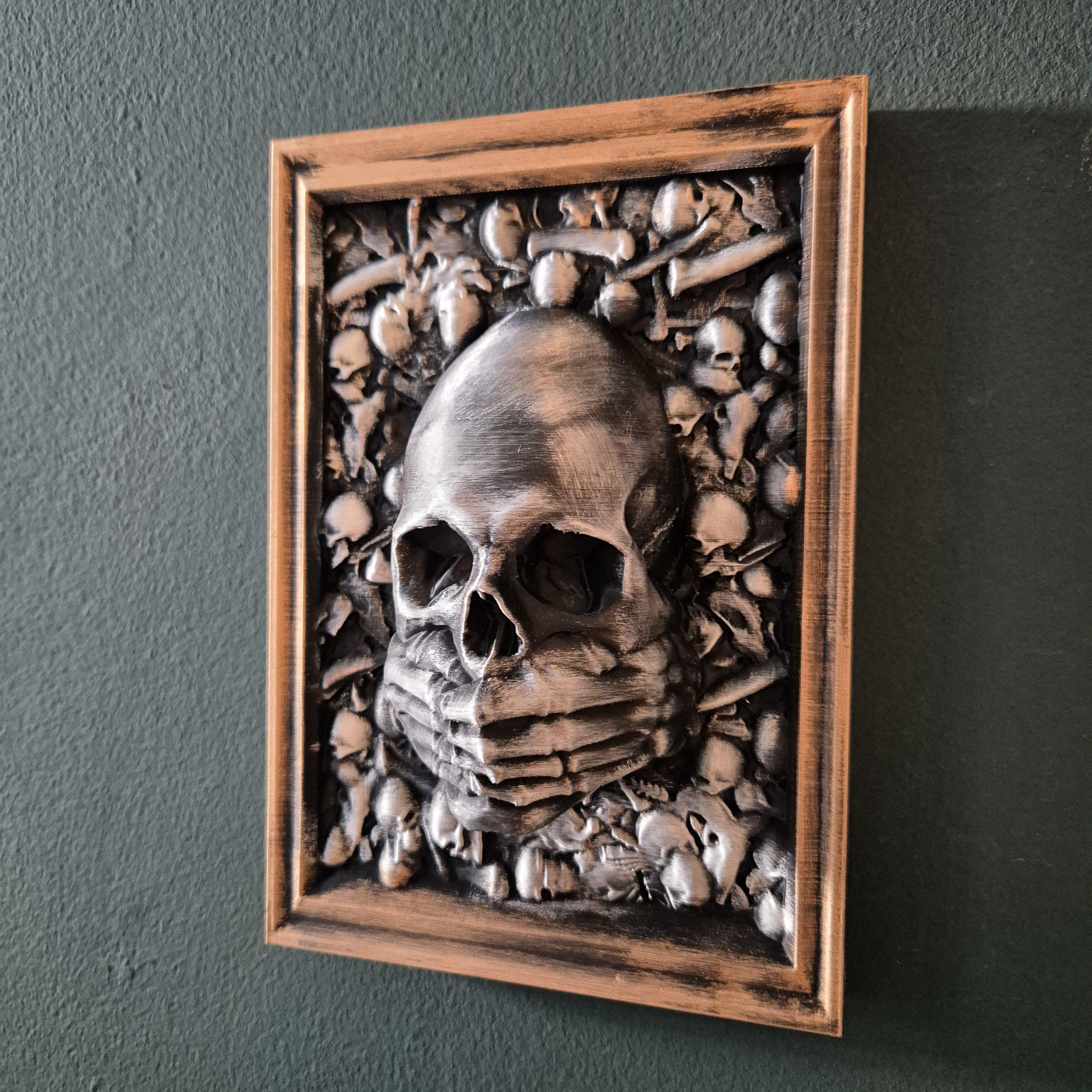 Three Wise Skulls - 3D Printed "See No Evil, Hear No Evil, Speak No Evil" Figurine Set gift for him her for Halloween