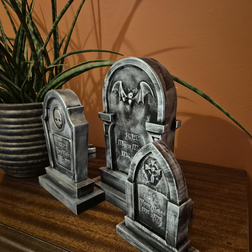 Personalisierter Halloween Grabstein – Personalisierte Grabsteindekoration – Dark Academia – Gruseliges Gothic Dekor – Spukhaus Requisite