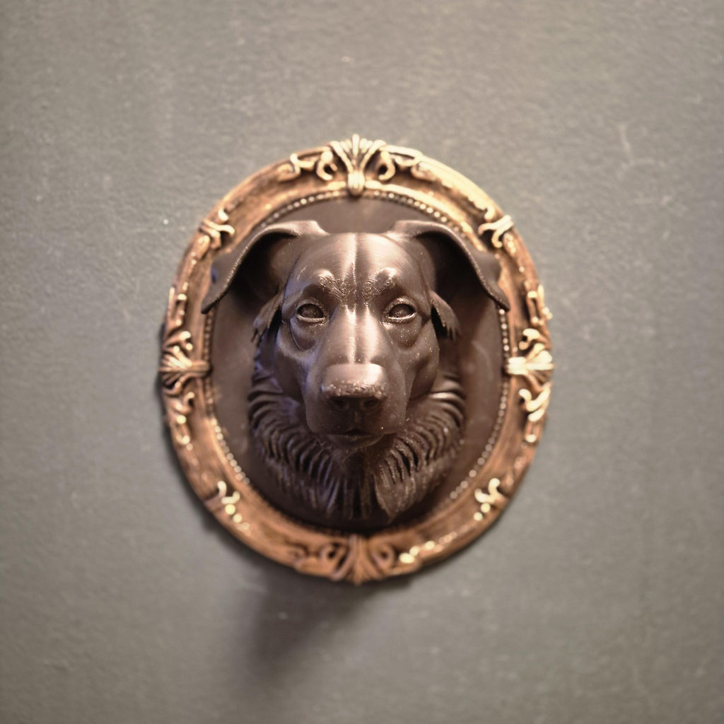 Gotische Wandtafeln – Hund | Dunkle Fantasy-Wandkunst | Barocker Rahmendekor