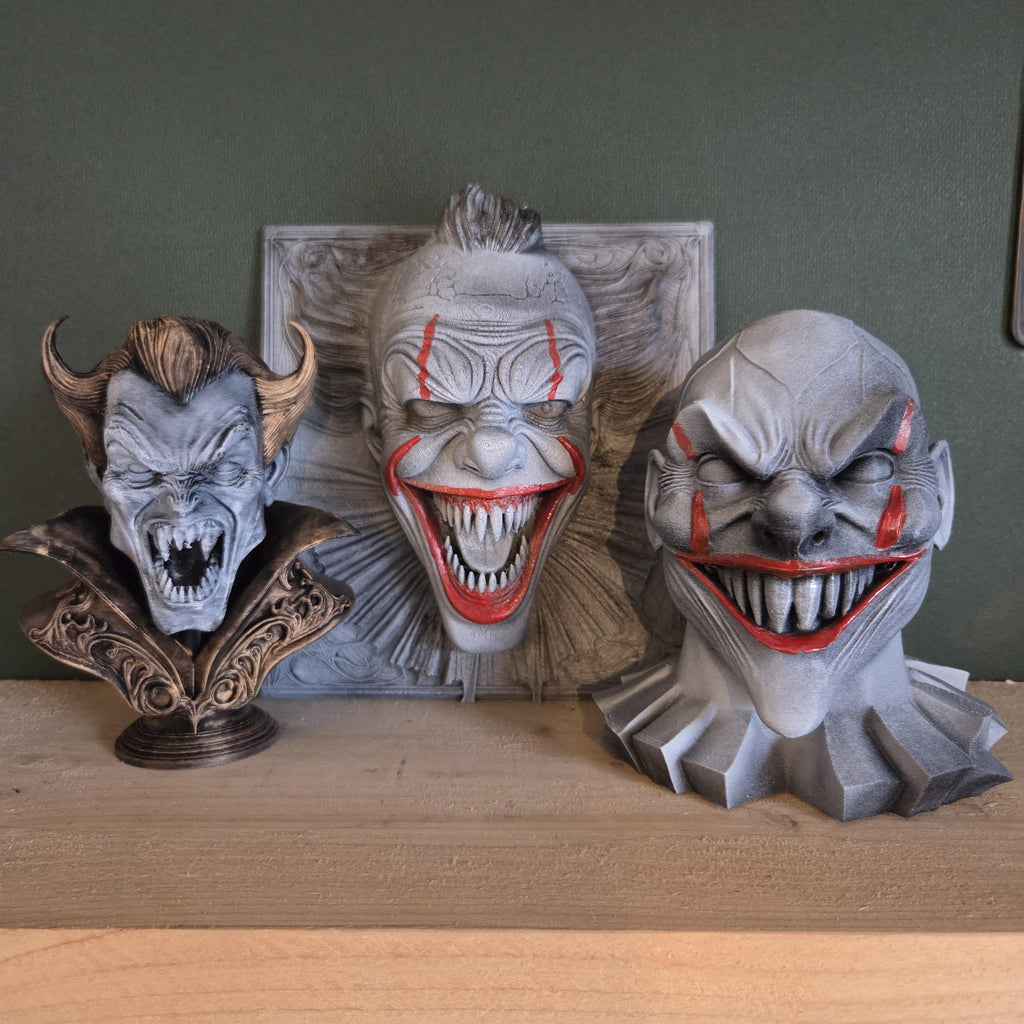 Evil Clown Wall Plaque – Horror Wall Art with Manic Grin – Handmade Dark Fantasy Decor