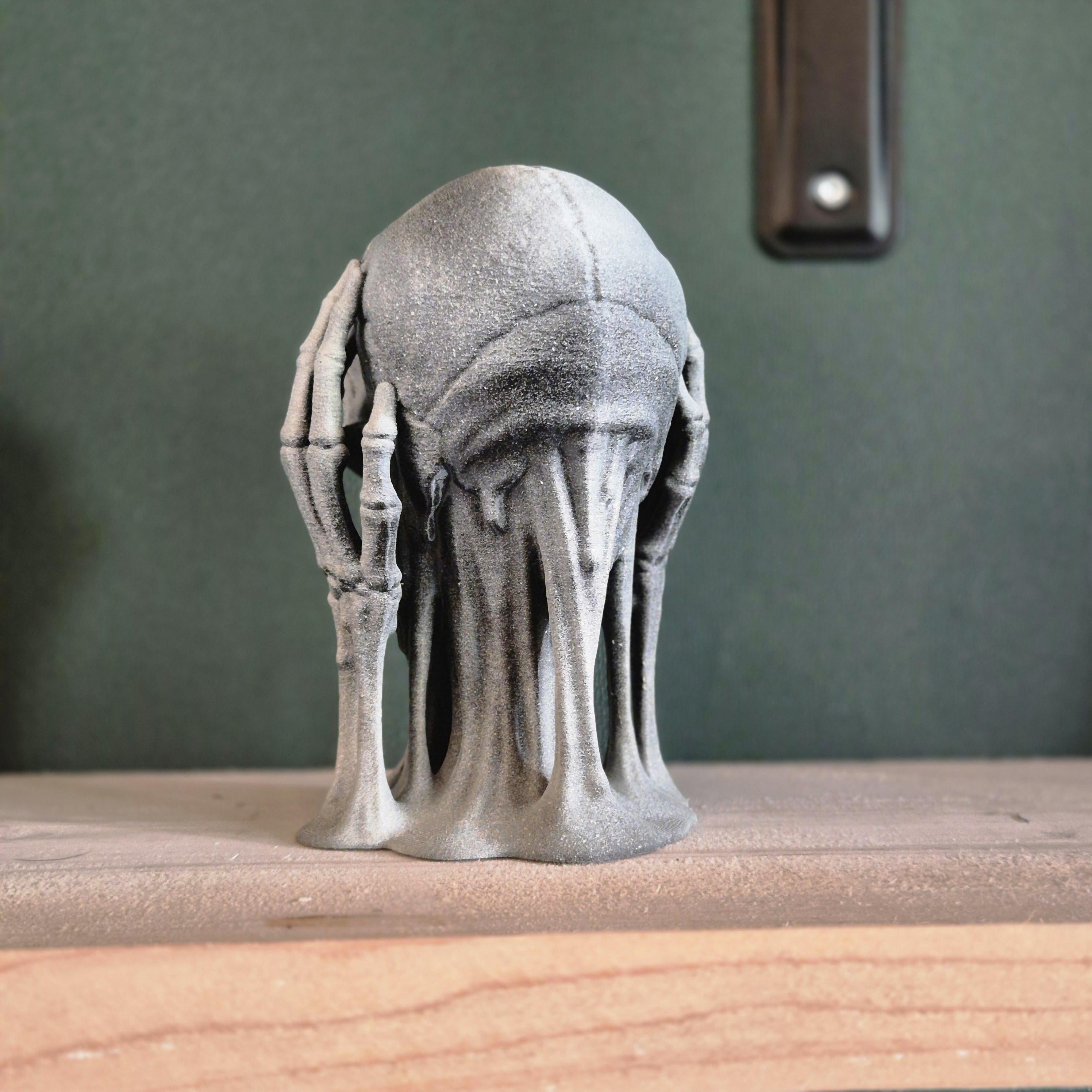 Three Wise Skulls - 3D Printed "See No Evil, Hear No Evil, Speak No Evil" Figurine Set gift for him her for Halloween
