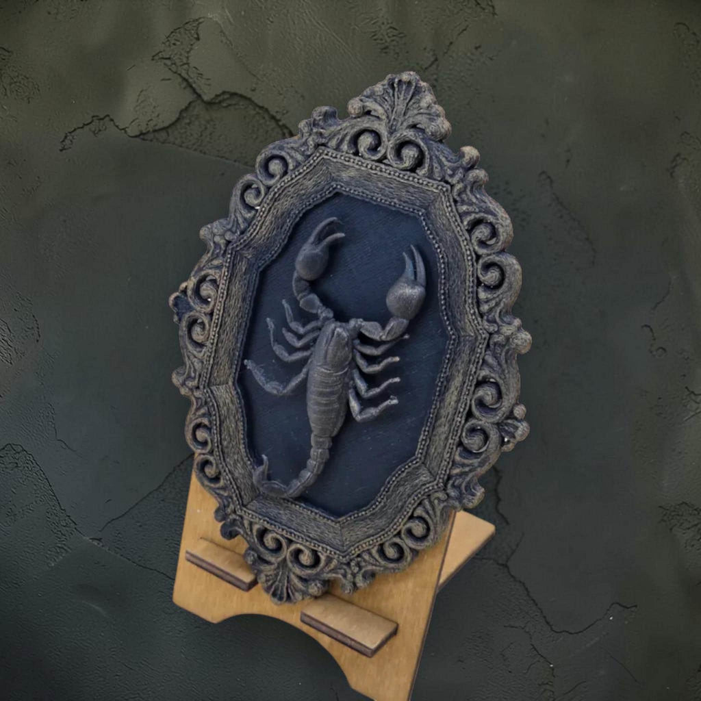 Scorpion wall plaque in ornate frame | gothic oddities wall decor