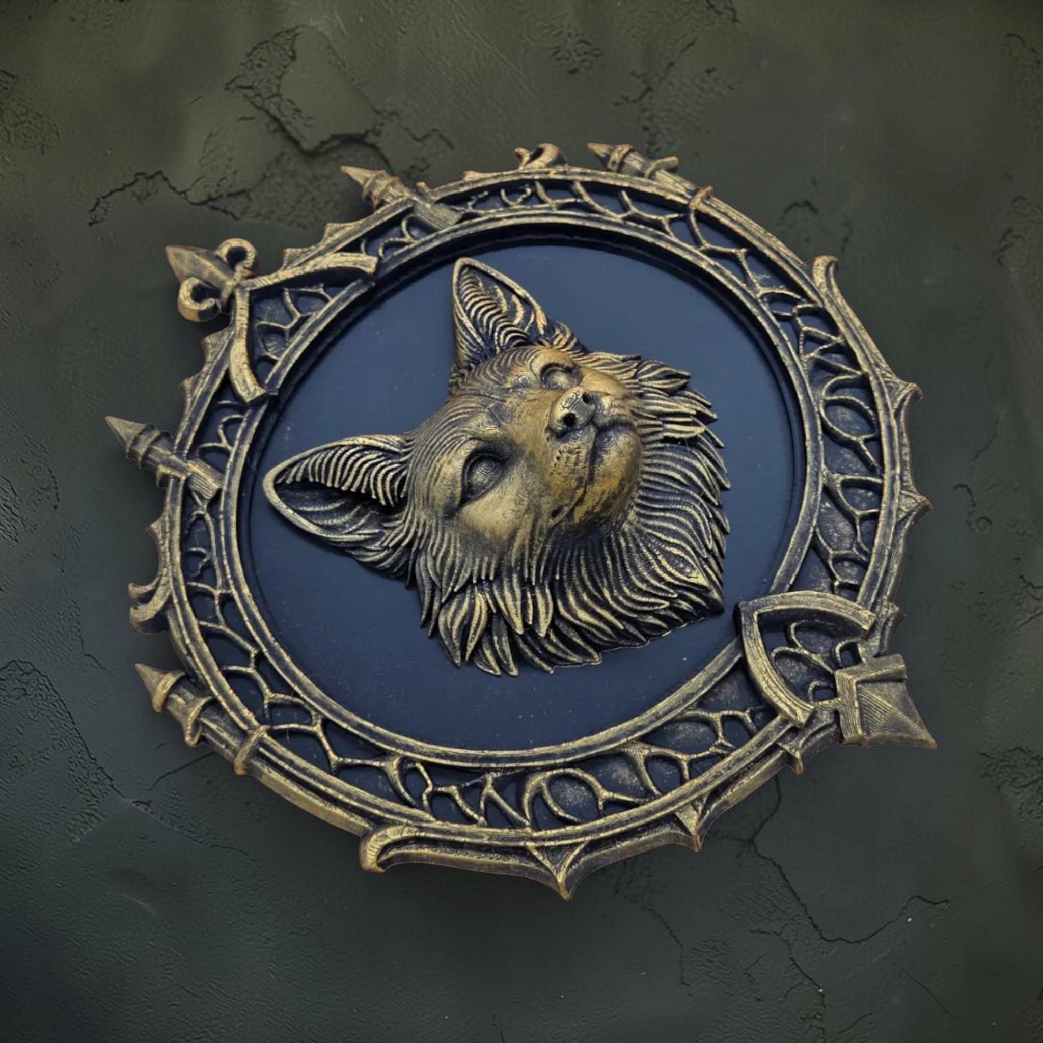 Fox head wall plaque in gothic frame | woodland baroque wall decor