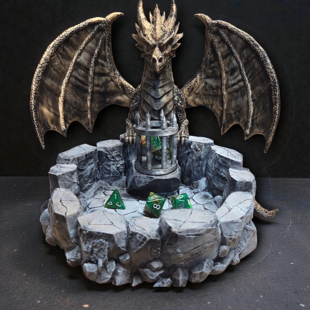 Dragon dice tray with dice roller - Perfect gift for fantasy rpg and DND lovers