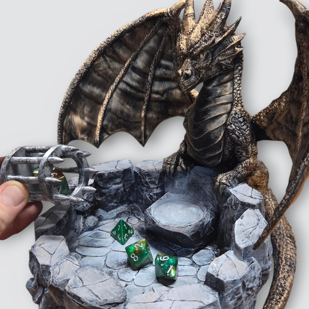 Dragon dice tray with dice roller - Perfect gift for fantasy rpg and DND lovers