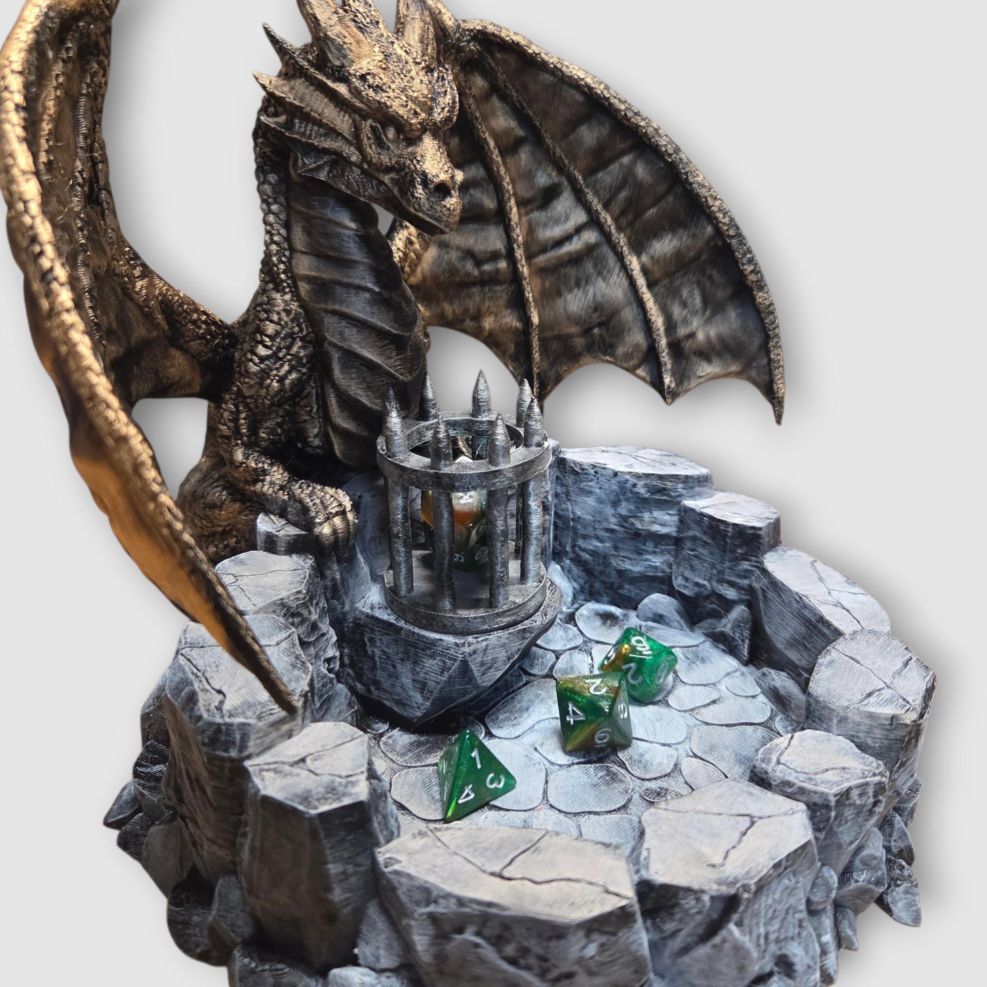 Dragon dice tray with dice roller - Perfect gift for fantasy rpg and DND lovers