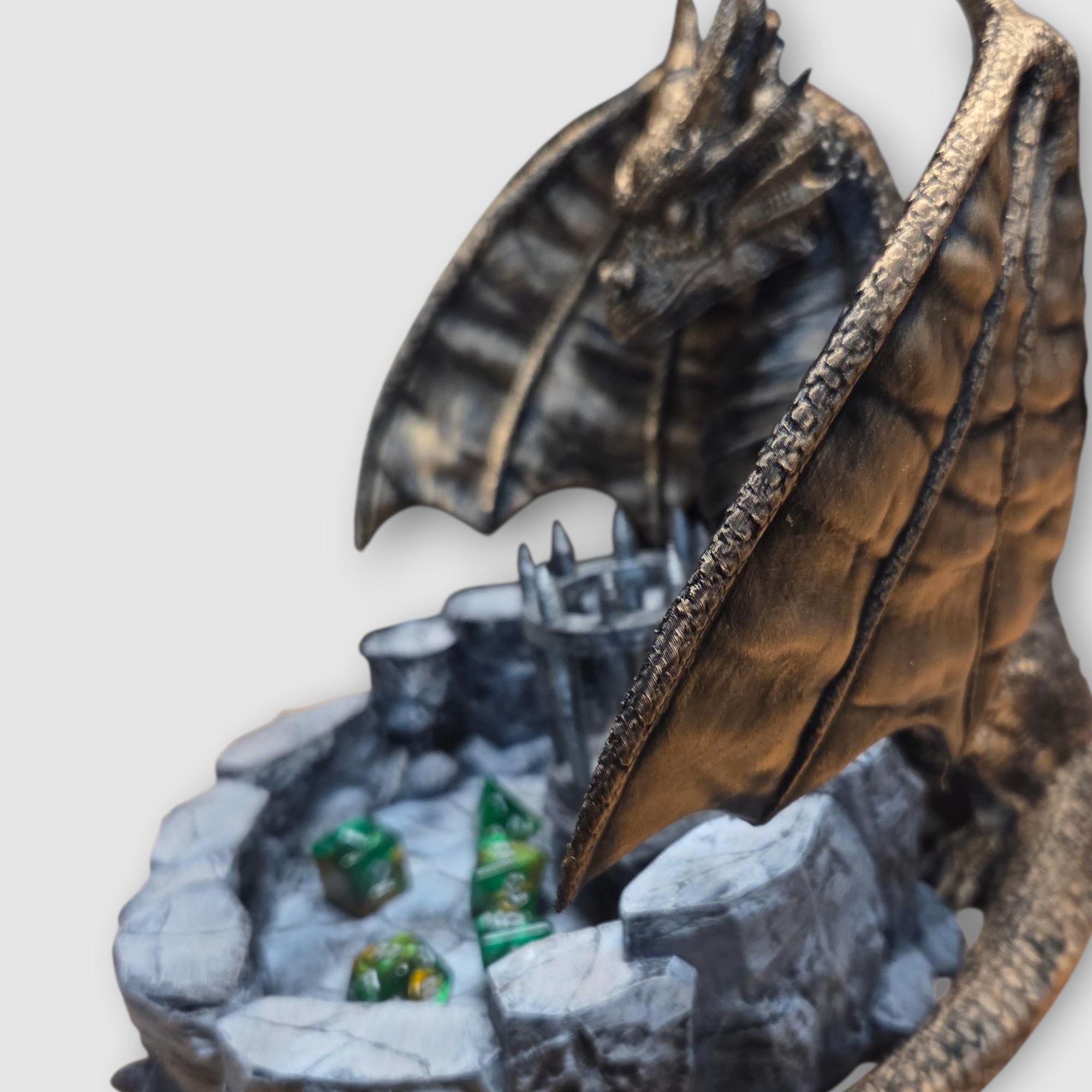 Dragon dice tray with dice roller - Perfect gift for fantasy rpg and DND lovers
