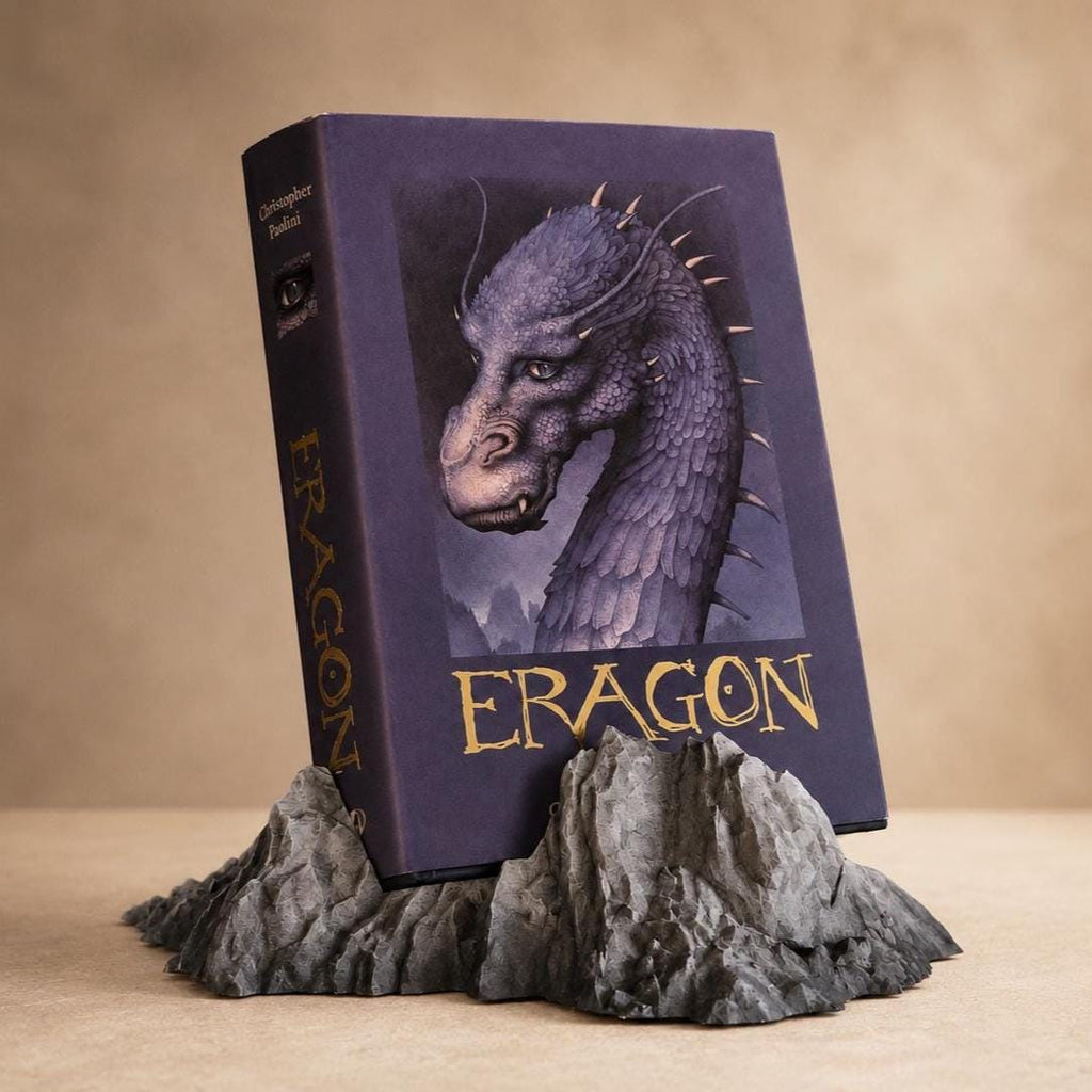 Book holder rock display - horror fantasy bookshelf decor gift for him gift for her